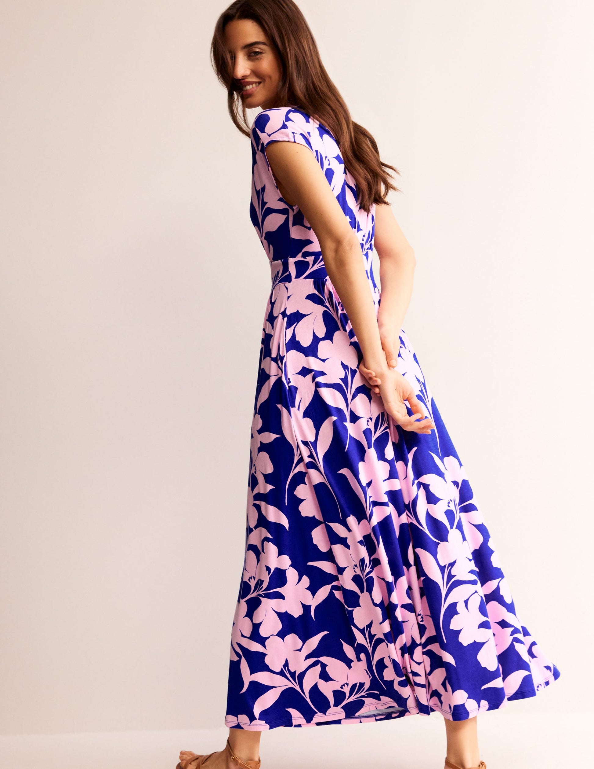 Vanessa Wrap Jersey Maxi Dress-Sweet Lilac, Silhouette Bloom-1