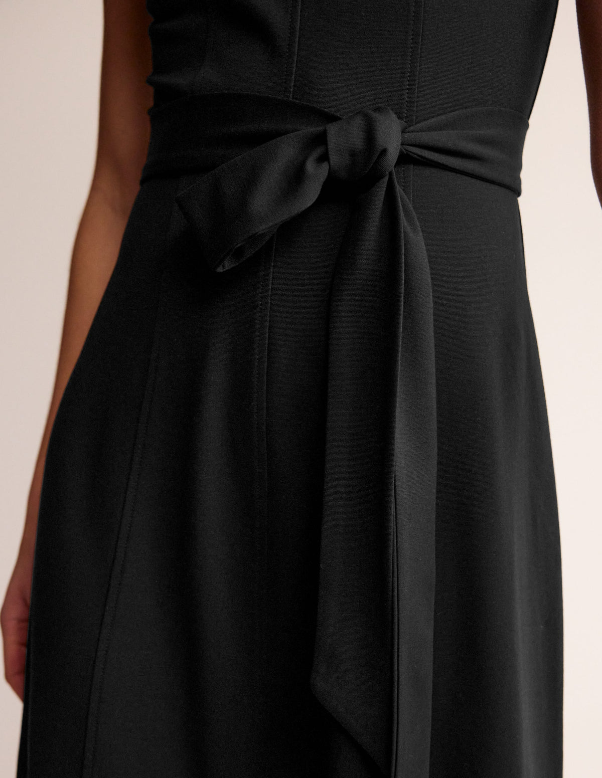 Nicola High Neck Ponte Dress-Black - Image 2