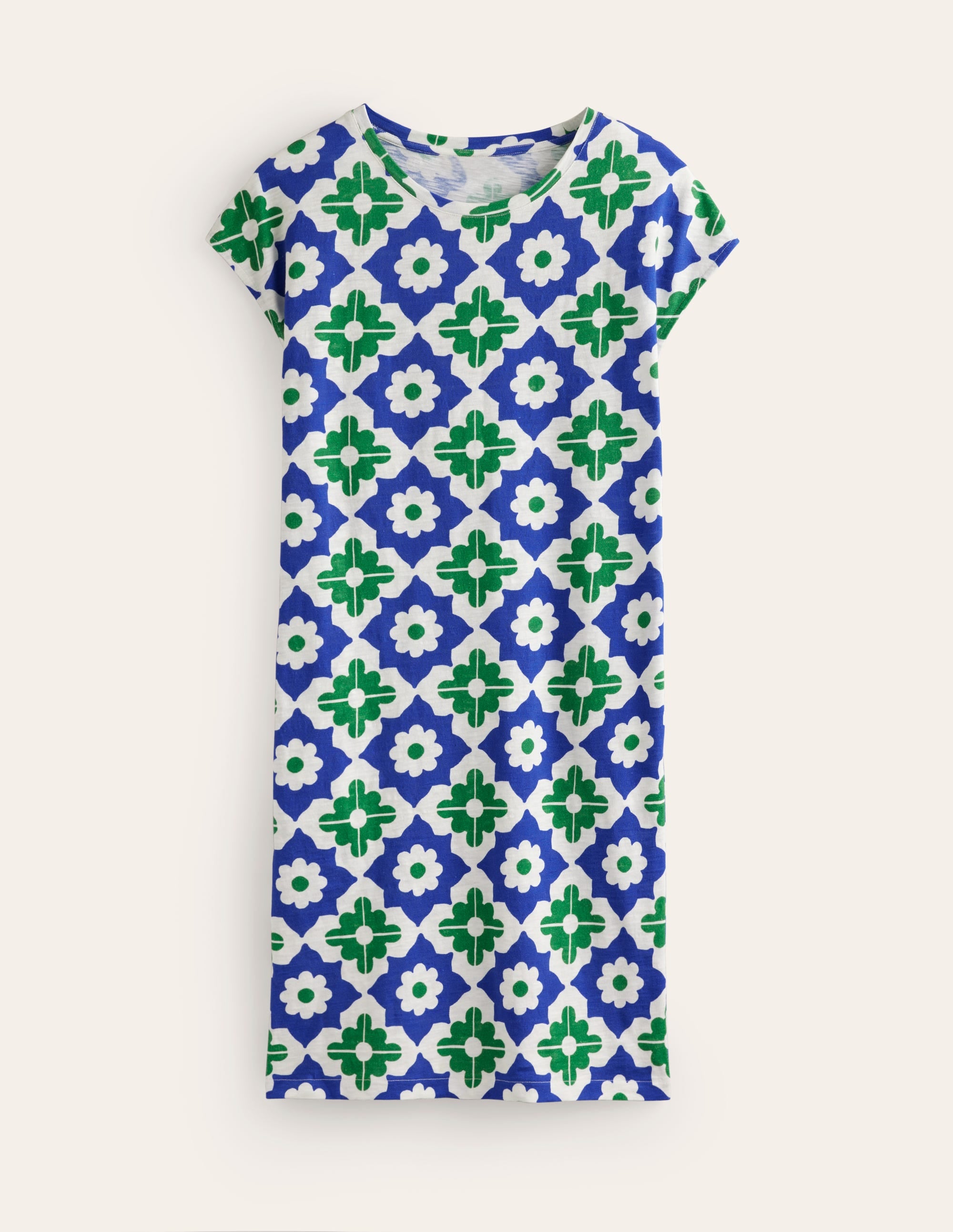 Leah T-Shirt-Kleid aus Jersey-Grün, Geometrischer Aufdruck - Image 5