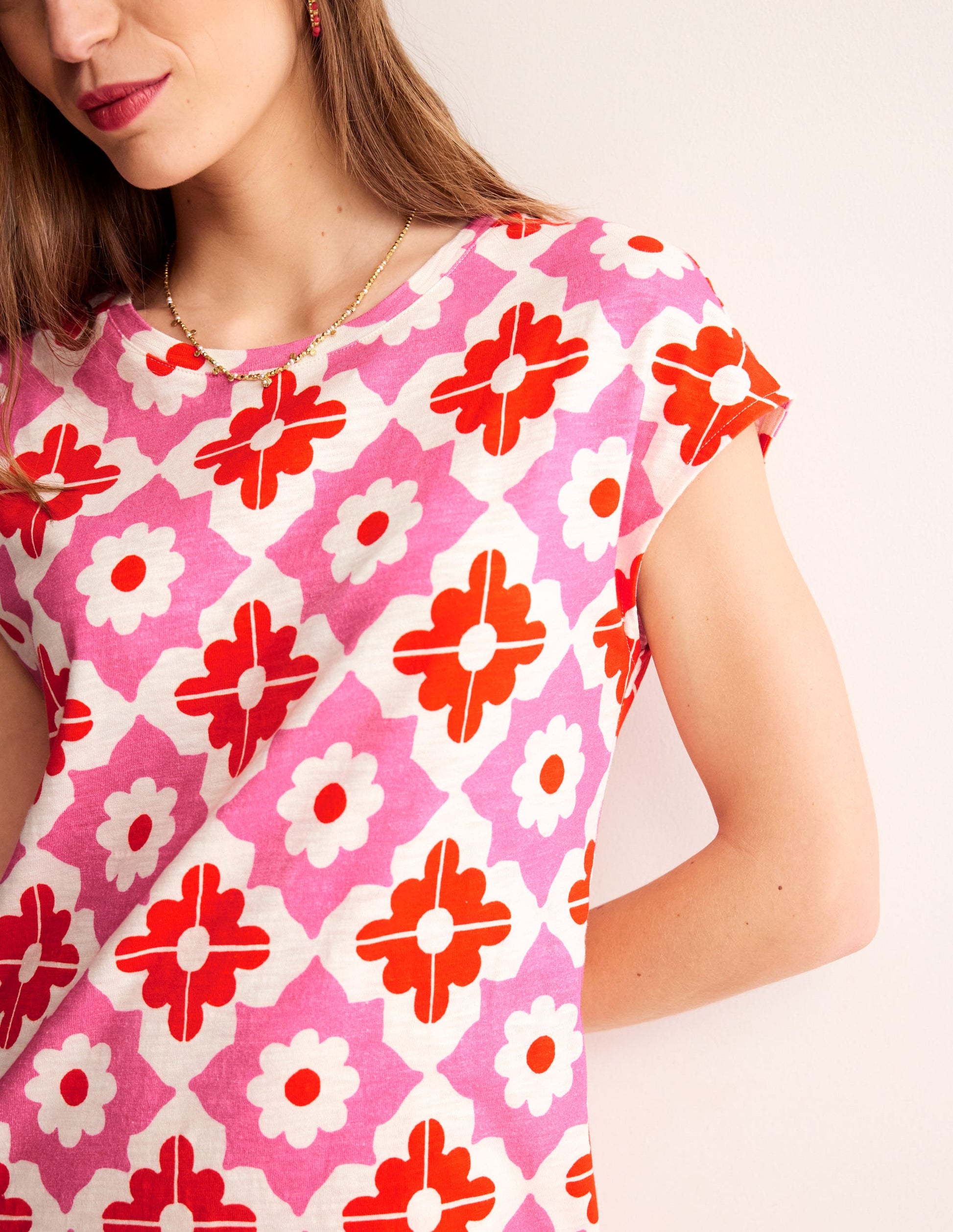 Leah T-Shirt-Kleid aus Jersey-Beacon Gingham-2