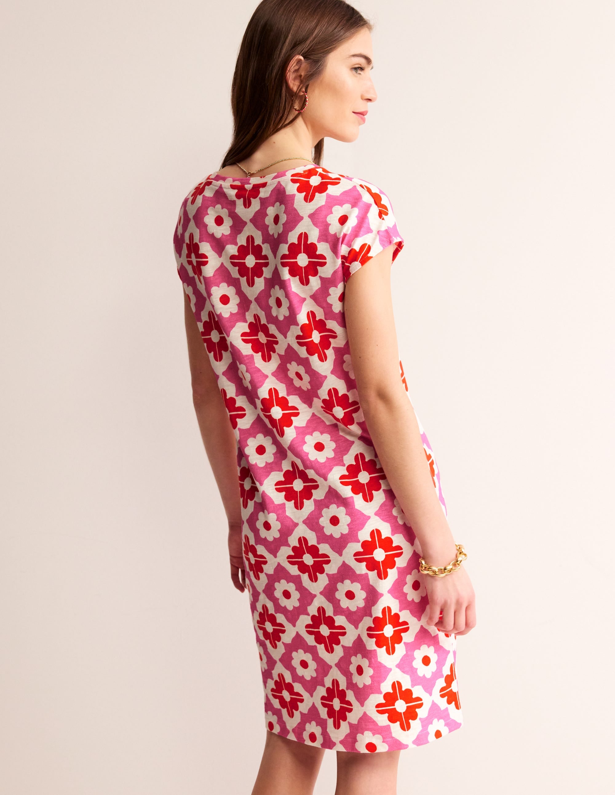 Leah T-Shirt-Kleid aus Jersey-Beacon Gingham - Image 3