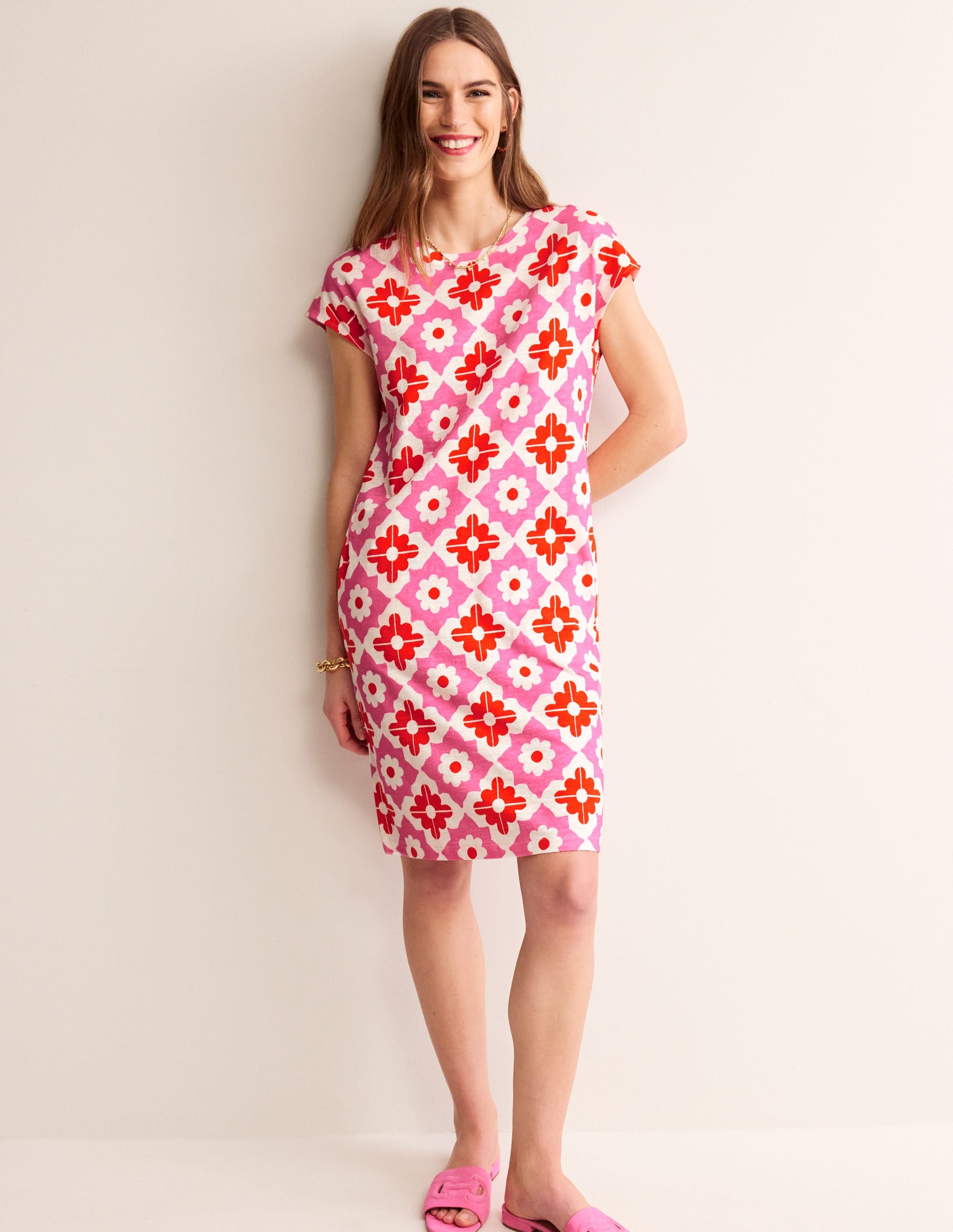Leah T-Shirt-Kleid aus Jersey-Beacon Gingham-4