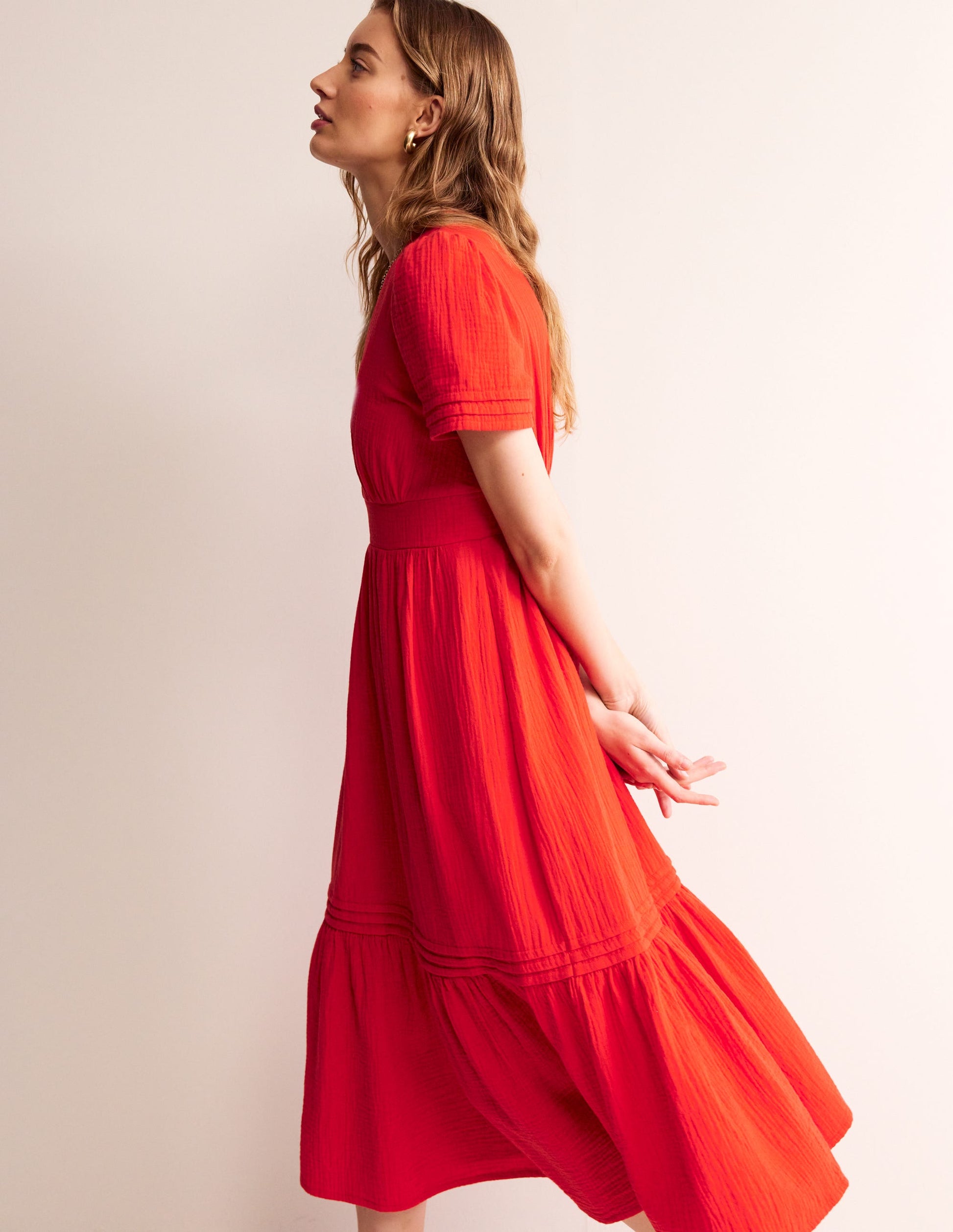 Eve Doppeltuch-Midikleid-Flammenrot-4
