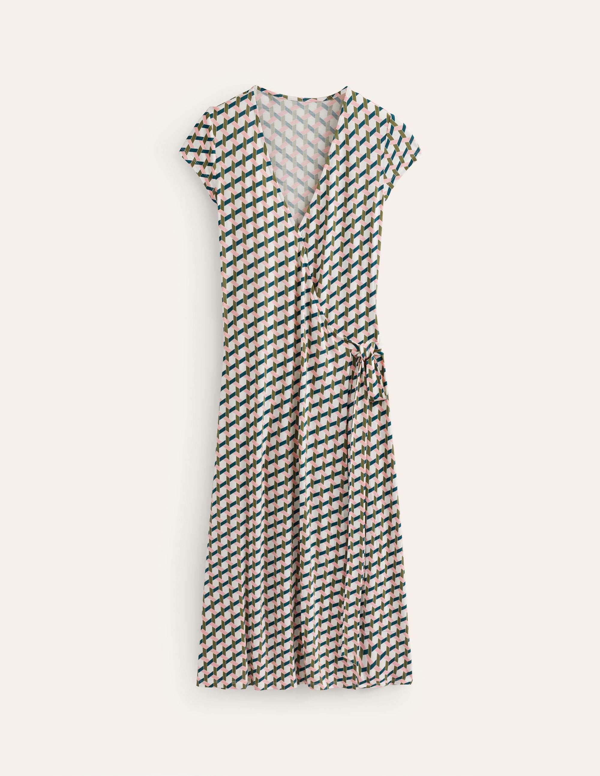 Robe portefeuille Joanna à mancherons-Éphémère, motif Honeycomb Geo - Image 5
