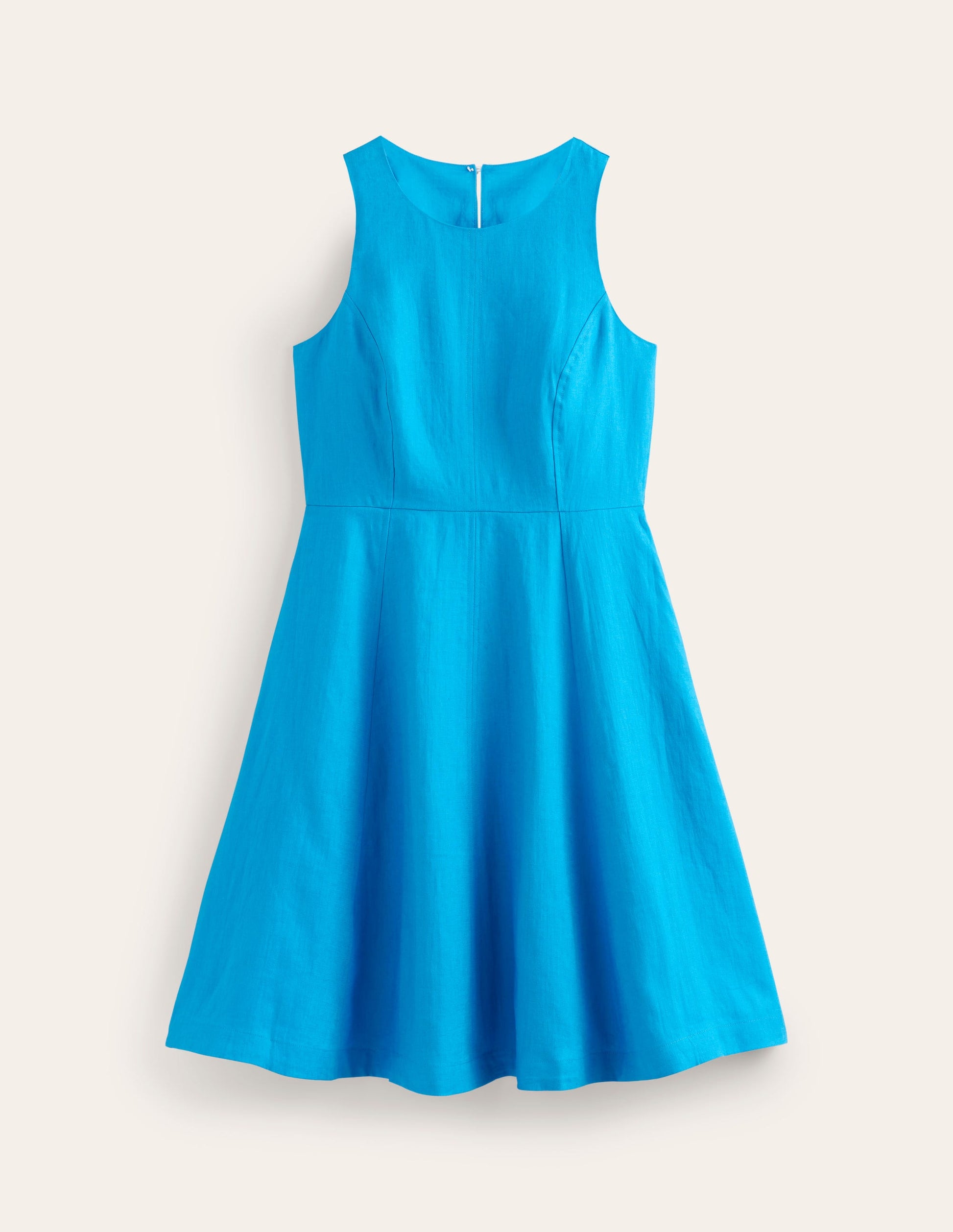 Carla Kurzes Leinenkleid-Blitzblau-6