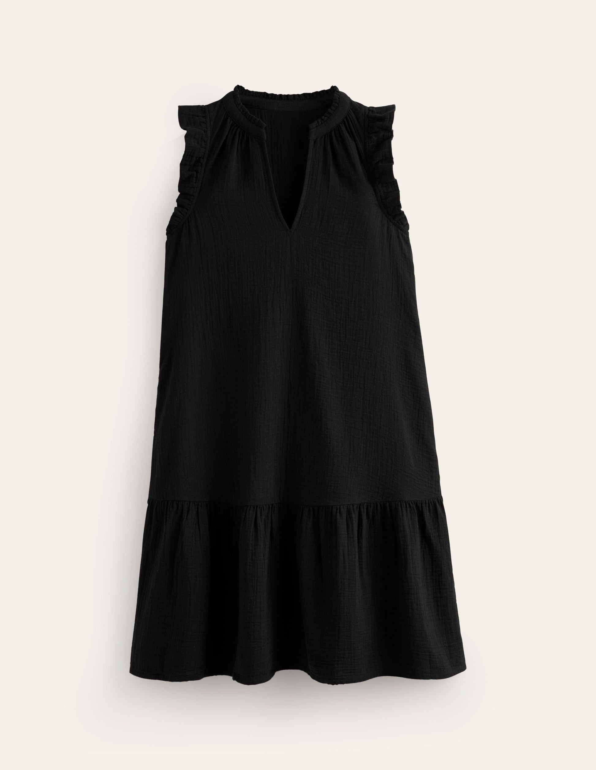 Daisy Kurzes Doppeltuch-Kleid-Schwarz-5