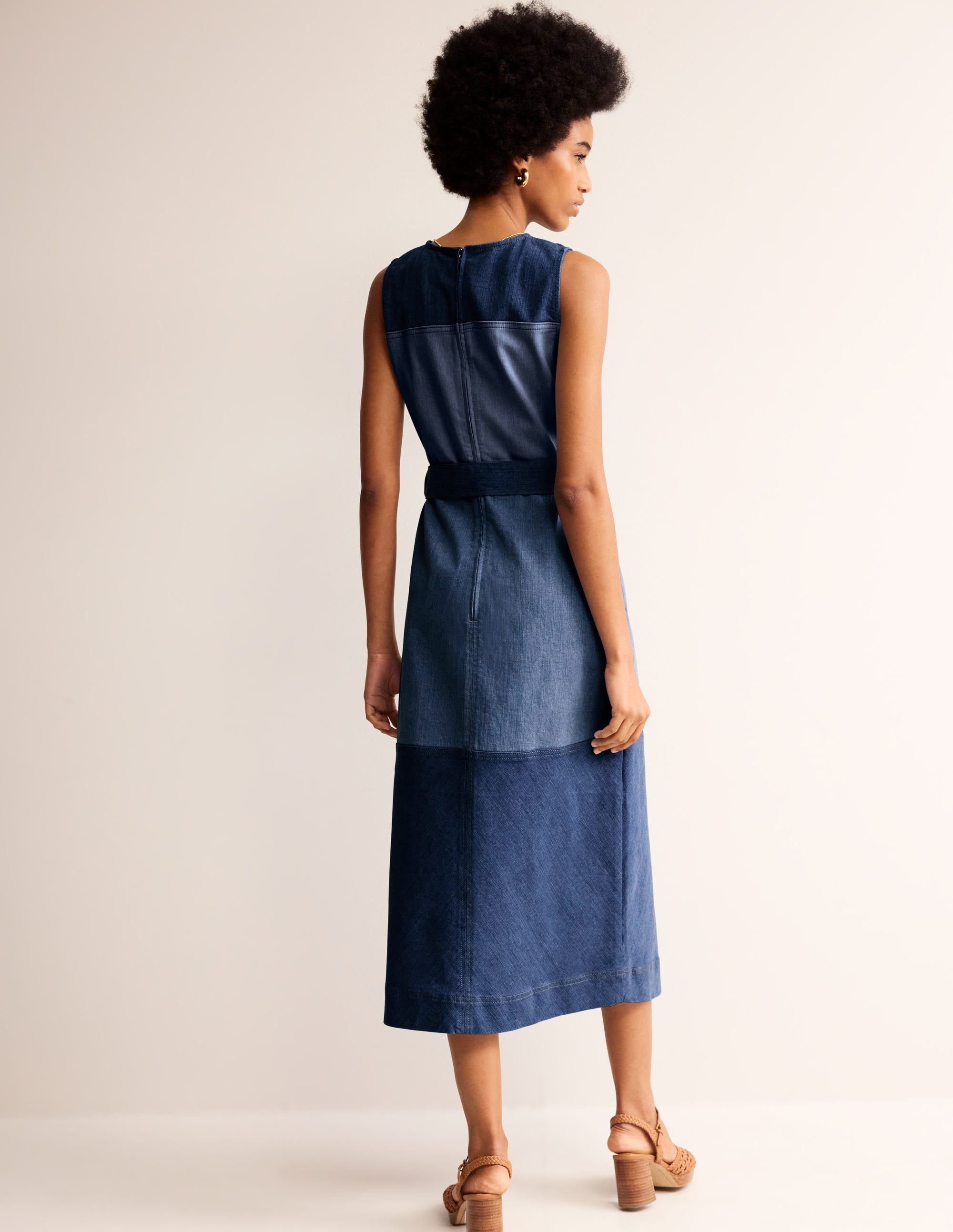 Hotch Denim Midi Dress-Hotched Denim - Image 3