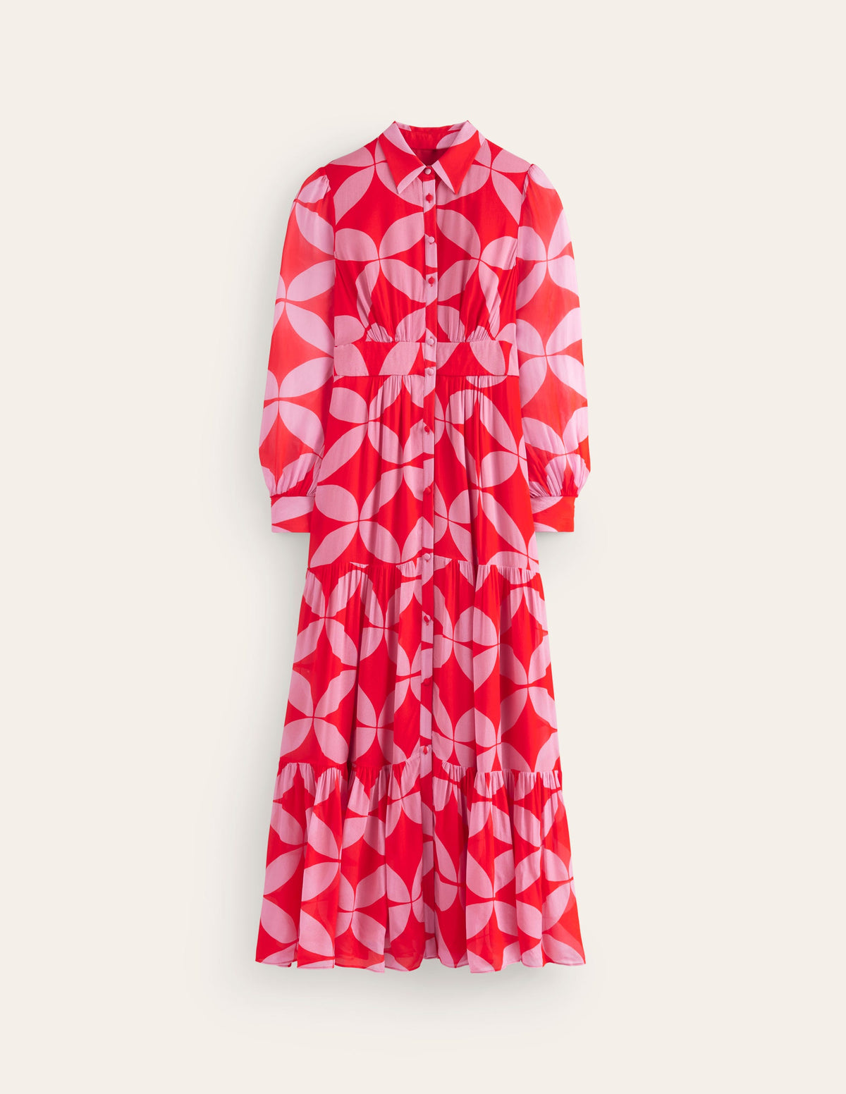 Maxi-Hemdblusenkleid für besondere Anlässe-Flammenrot, Diamond Terrace-6
