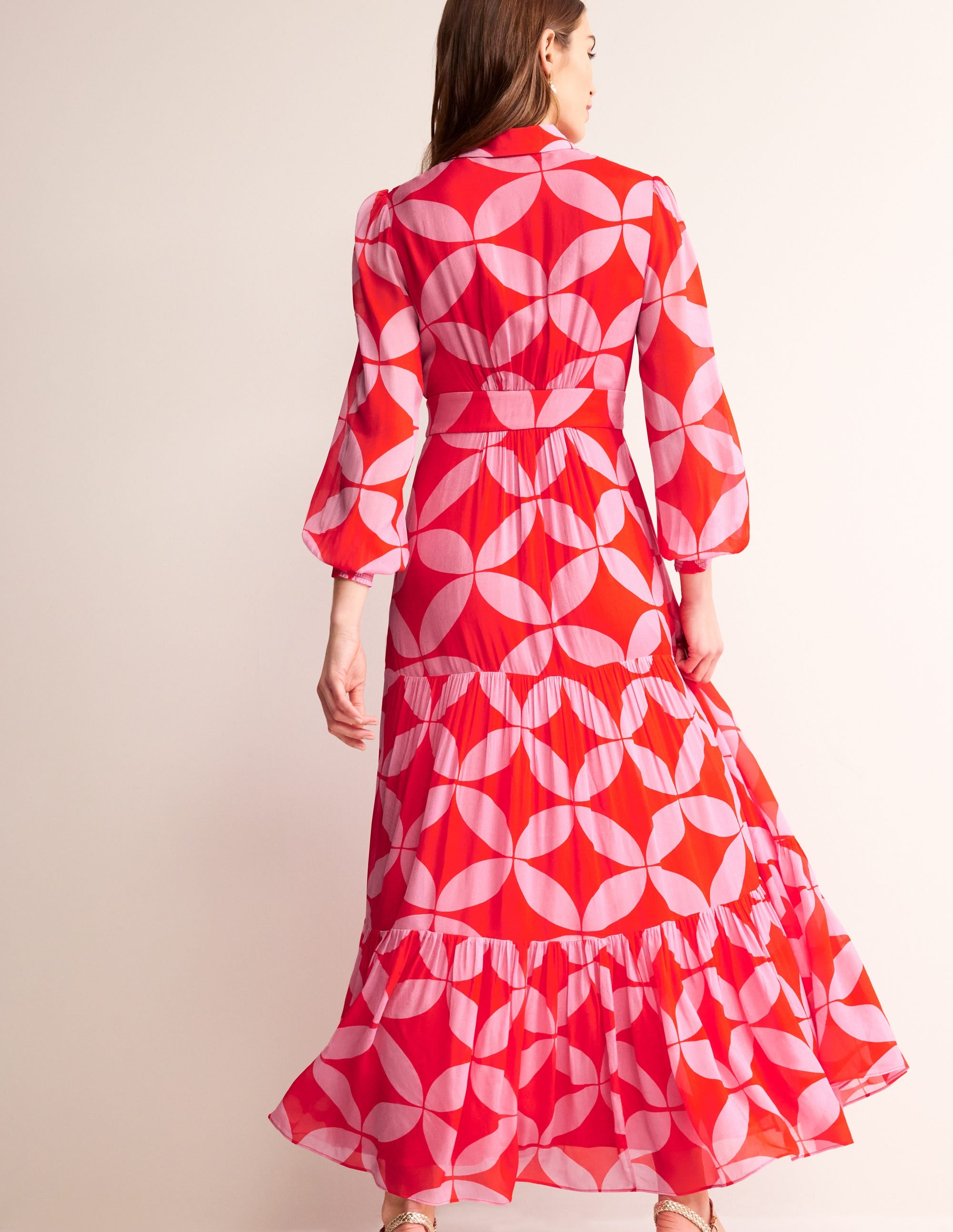 Maxi-Hemdblusenkleid für besondere Anlässe-Flammenrot, Diamond Terrace - Image 3