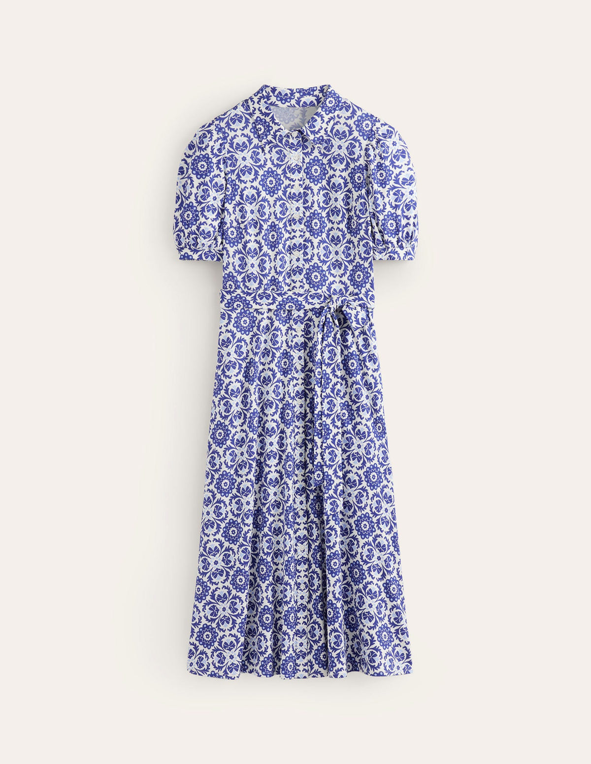 Libby Midi-Hemdblusenkleid aus Jersey-Surf the Web, Mosaik Blüte - Image 7