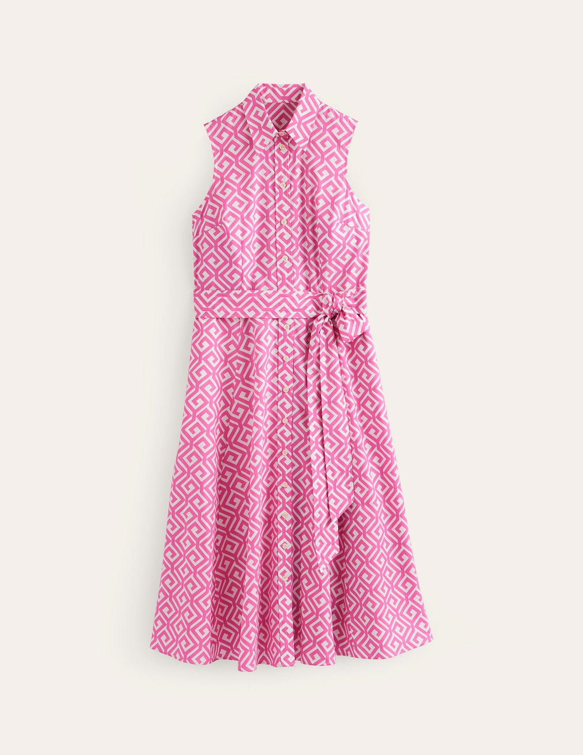 Amy Sleeveless Shirt Dress-Pink Power, Maze-5