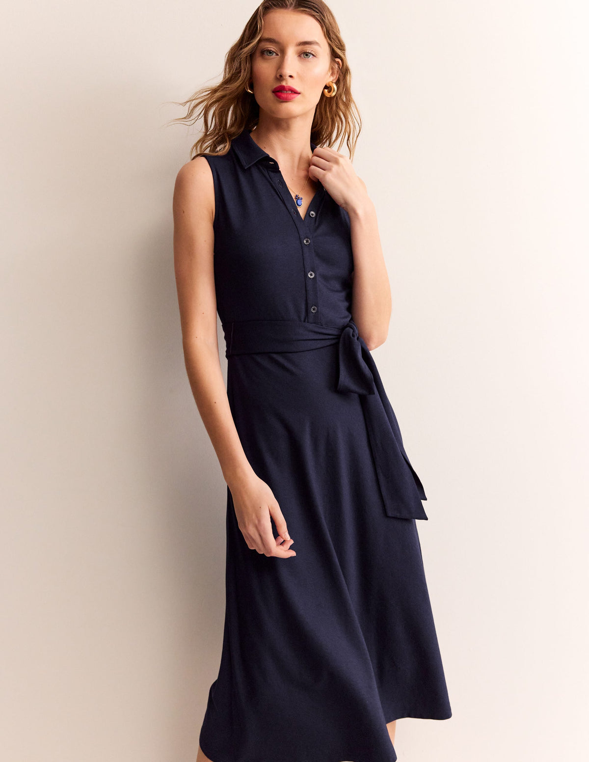 Laura Ärmelloses Hemdblusenkleid-Dunkel Denim - Image 1
