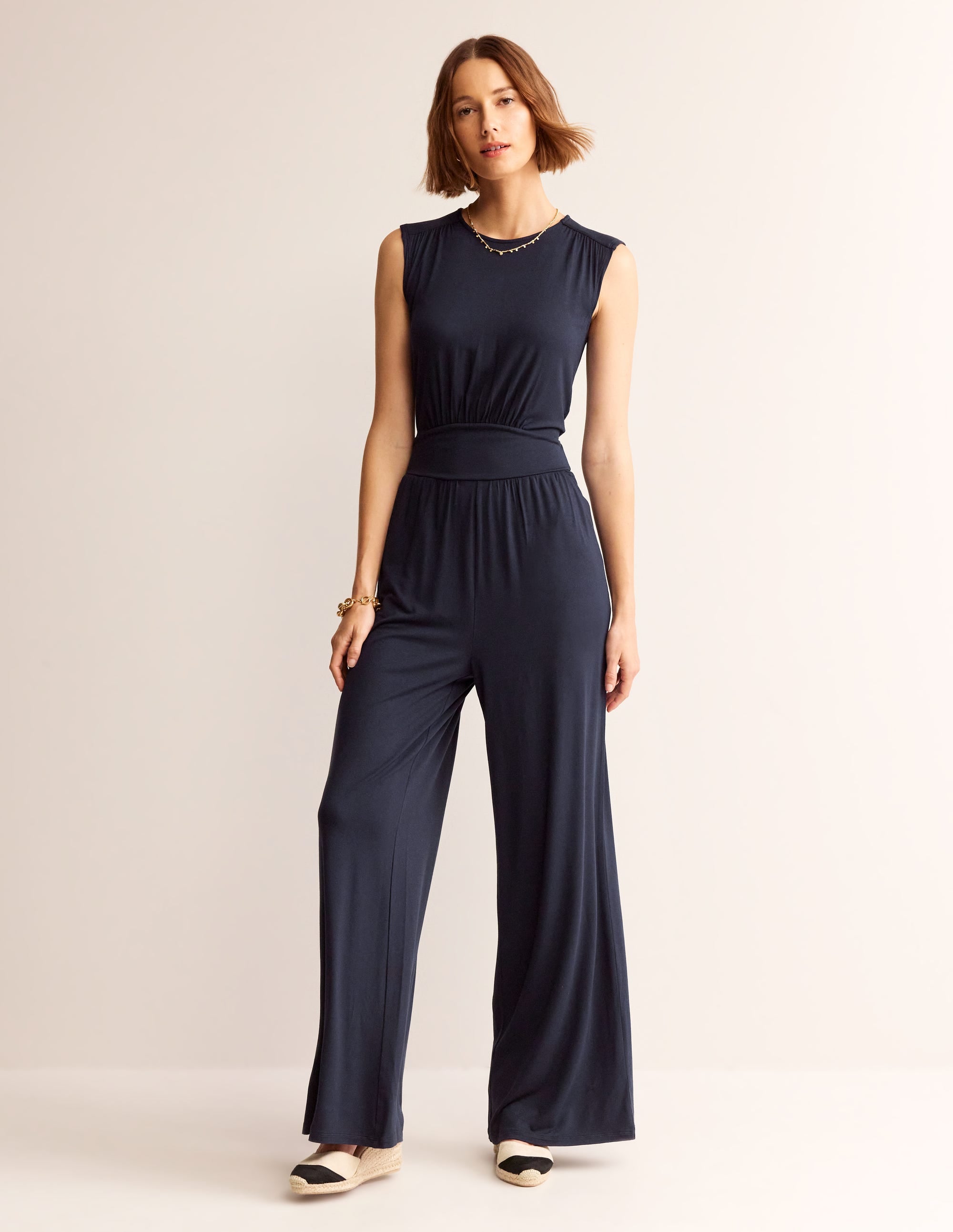 Thea Jumpsuit aus Jersey-Aqua Marine Marl - Image 1