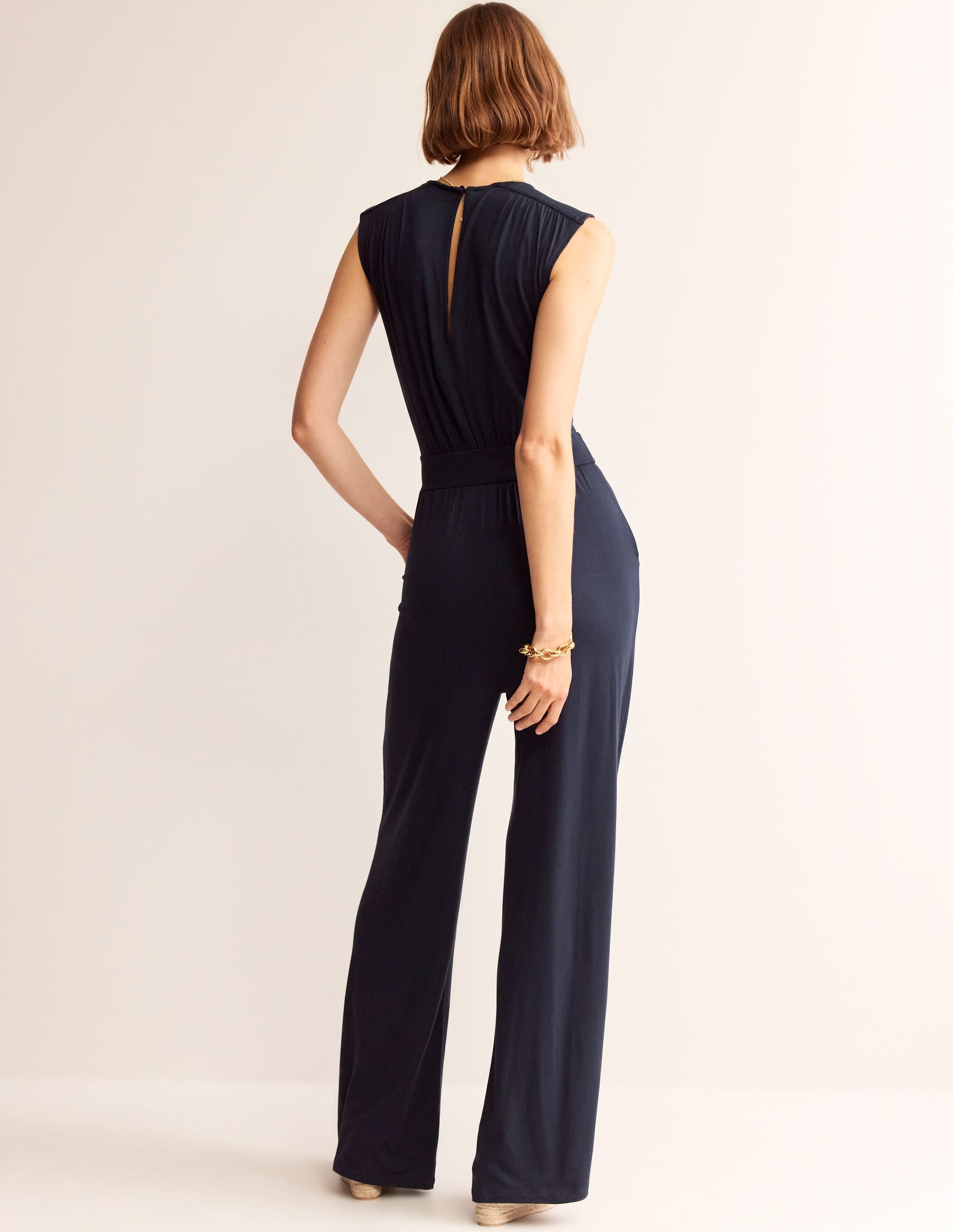 Thea Jumpsuit aus Jersey-Aqua Marine Marl - Image 3
