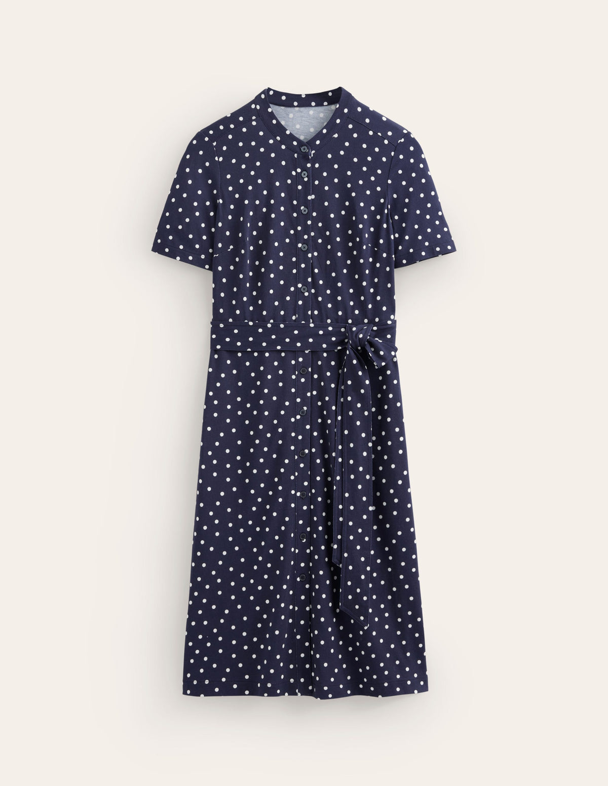 Julia Hemdblusenkleid mit kurzen Ärmeln-Marineblau, verstreute Punkte-5