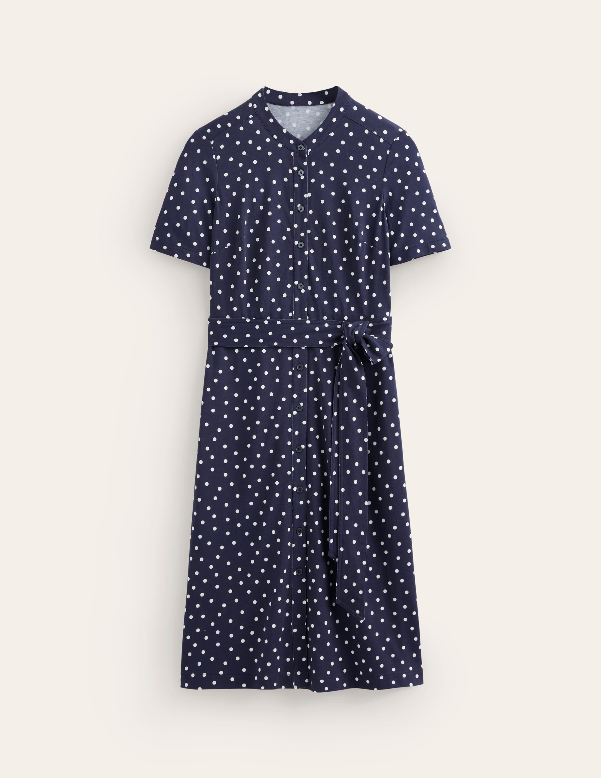 Julia Hemdblusenkleid mit kurzen Ärmeln-Marineblau, verstreute Punkte - Image 5