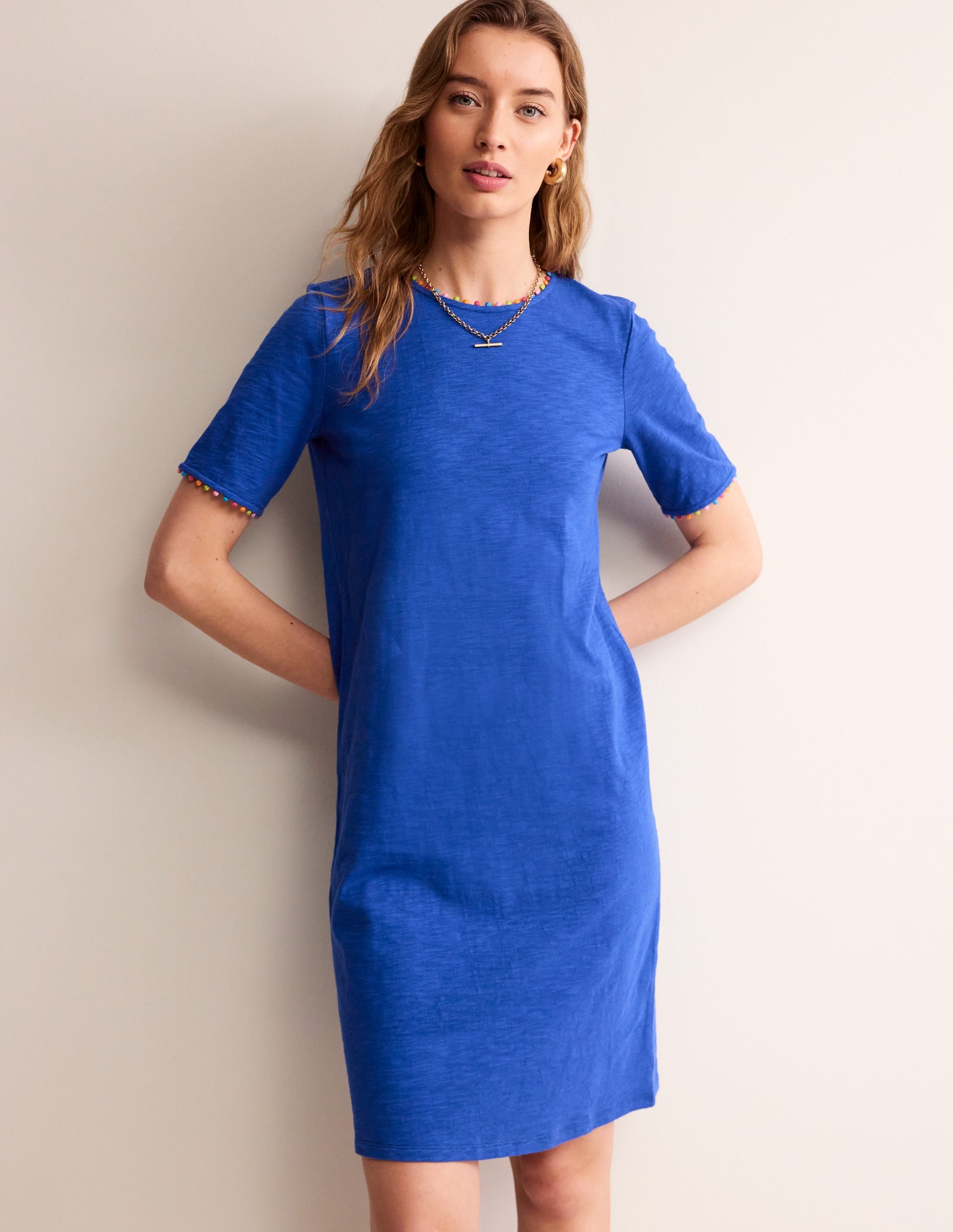Robe Ali à pompons-Bleu connecté - Image 1