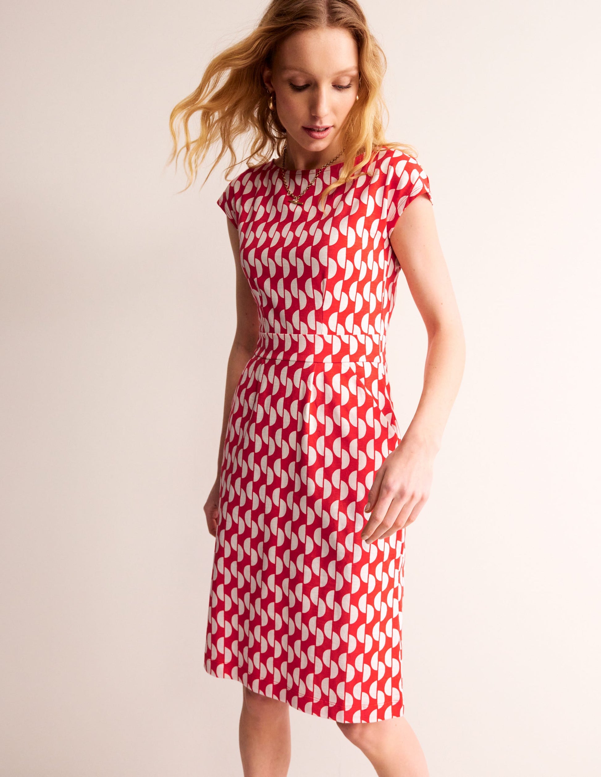 Florrie Jerseykleid-Mohnblumenrot Geo Welle-1
