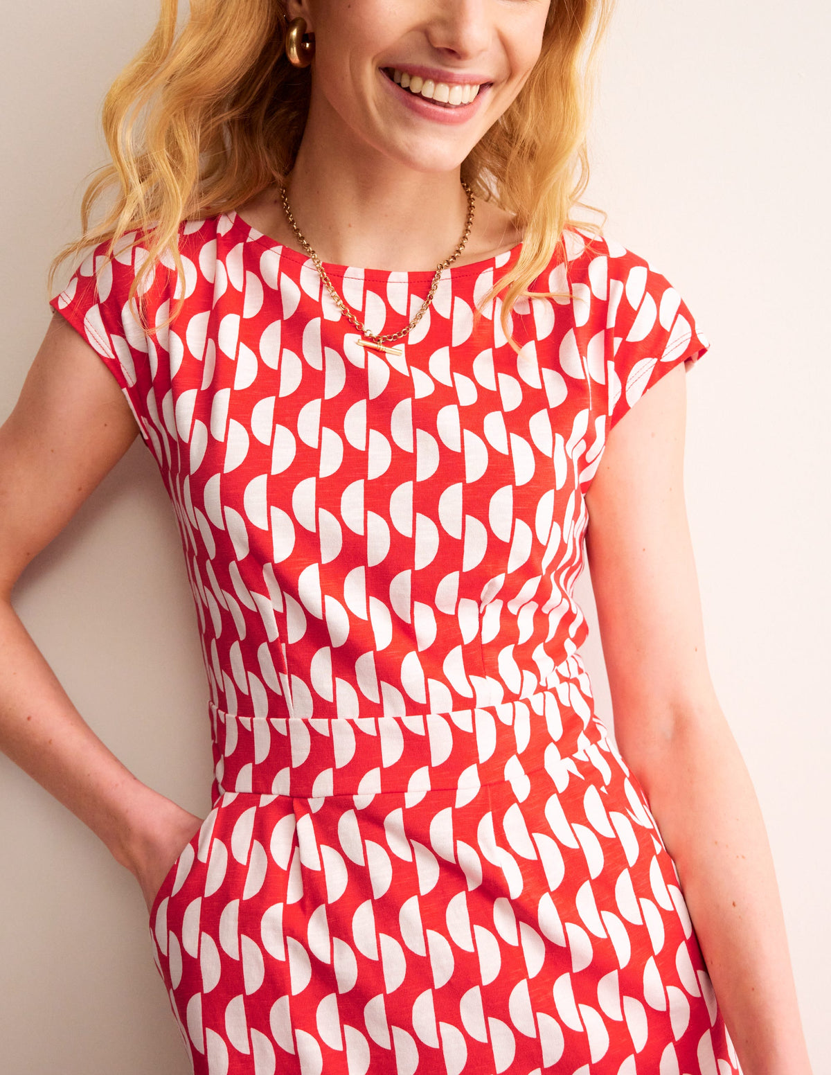 Florrie Jerseykleid-Mohnblumenrot Geo Welle - Image 2