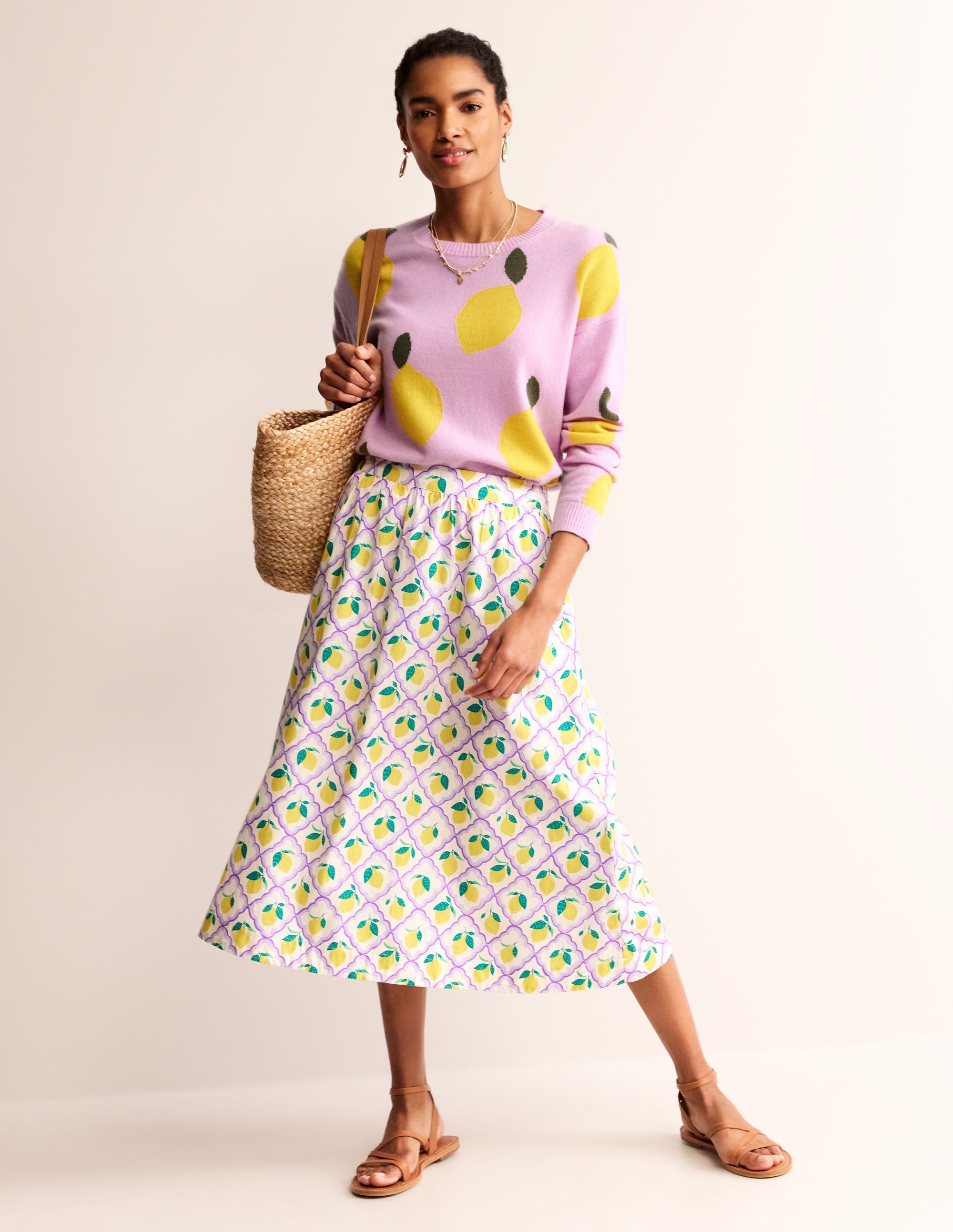 Lydia Kaschmirpullover-Mauve Dunst, Zitronen - Image 7