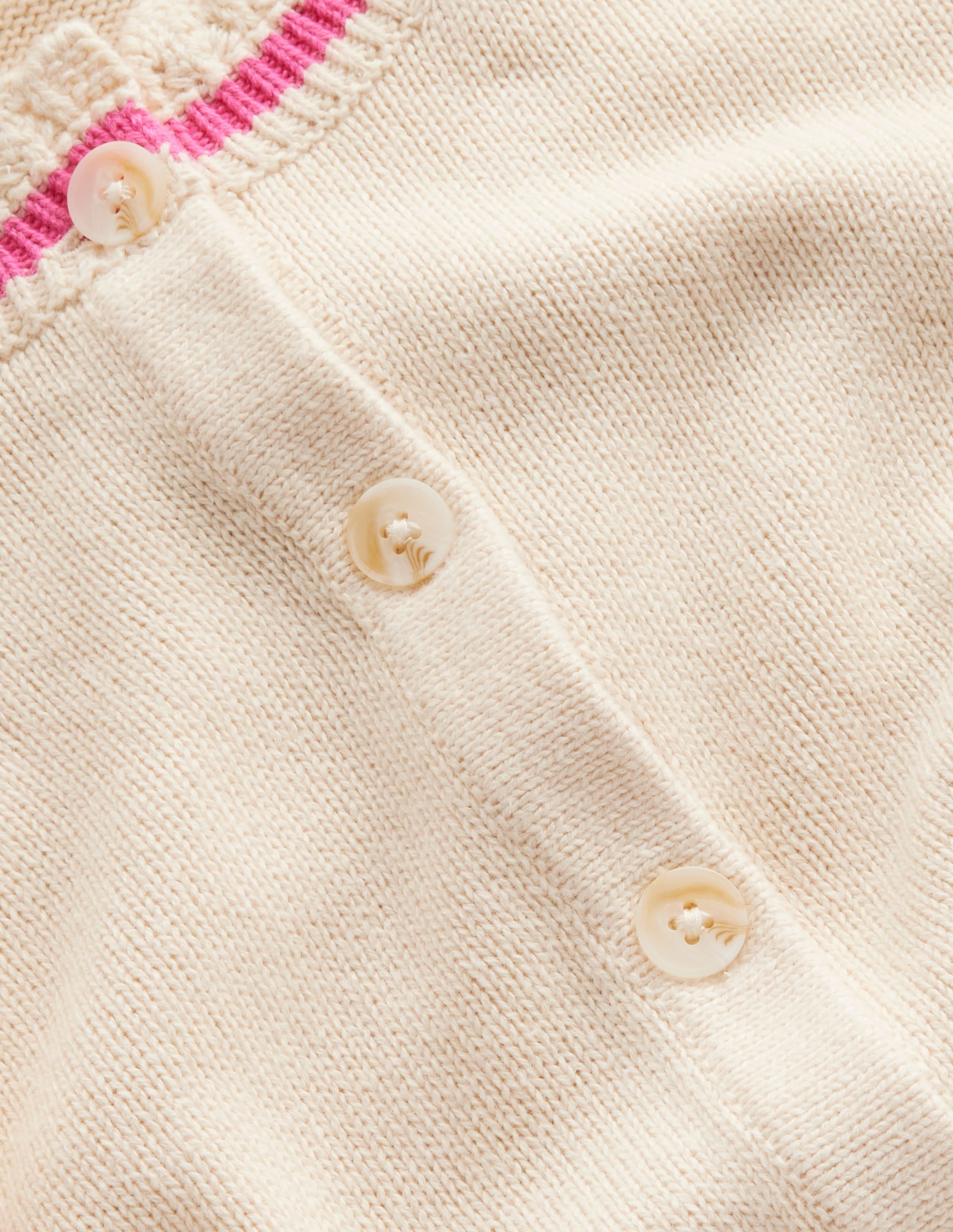 Crochet Frill Detail Cardigan-Warm Ivory - Image 6