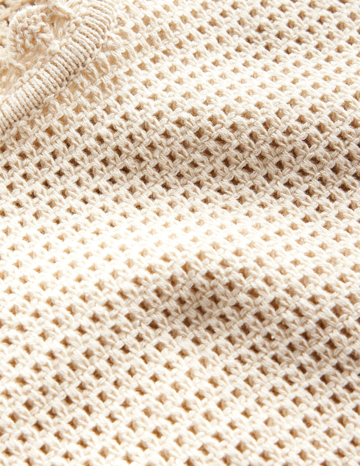Texturiertes Tanktop mit Muschelsaum-Warmes Naturweiß-6