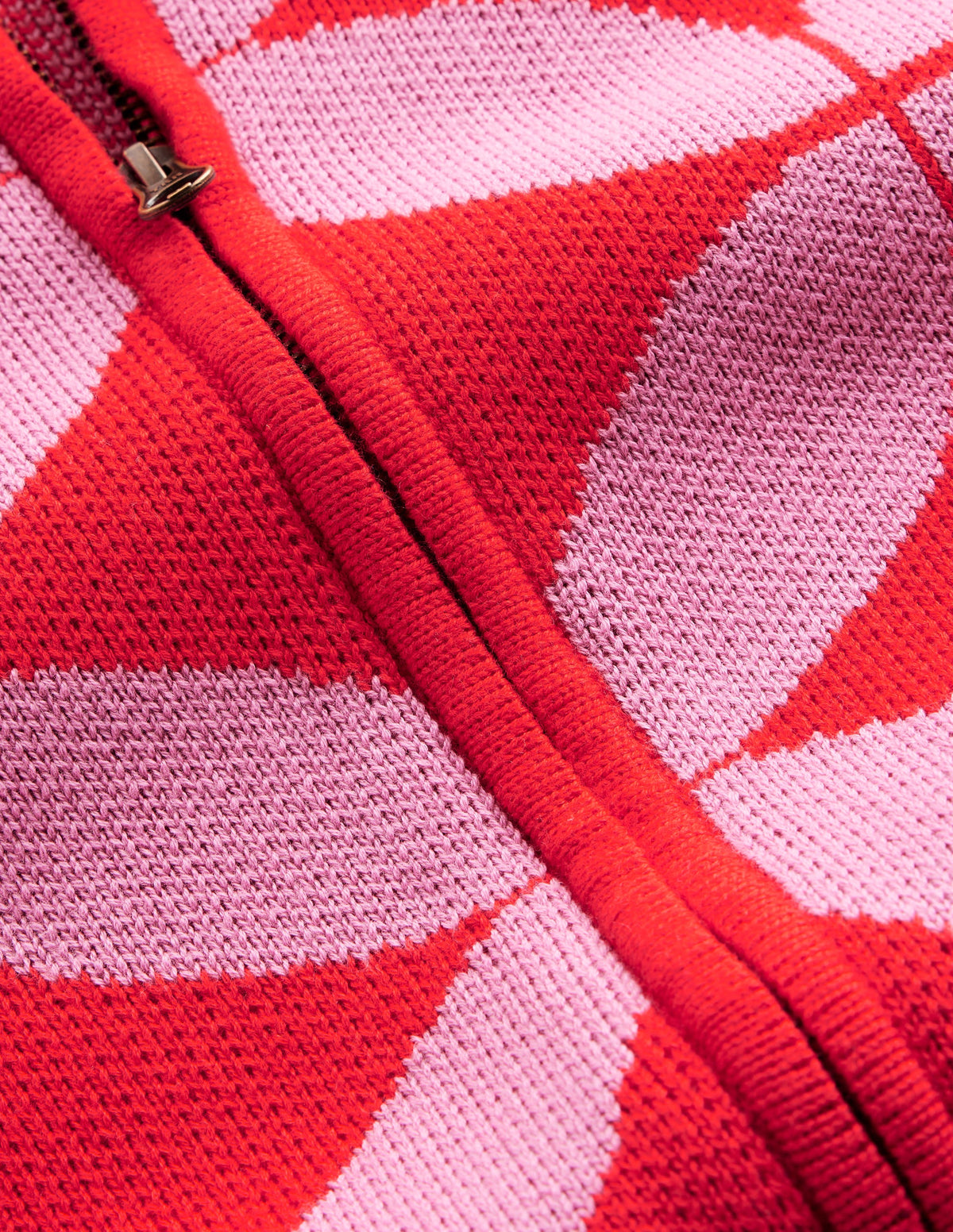 Jacquard Zip Up Cardigan-Ruby Red, Diamond Terrace - Image 6