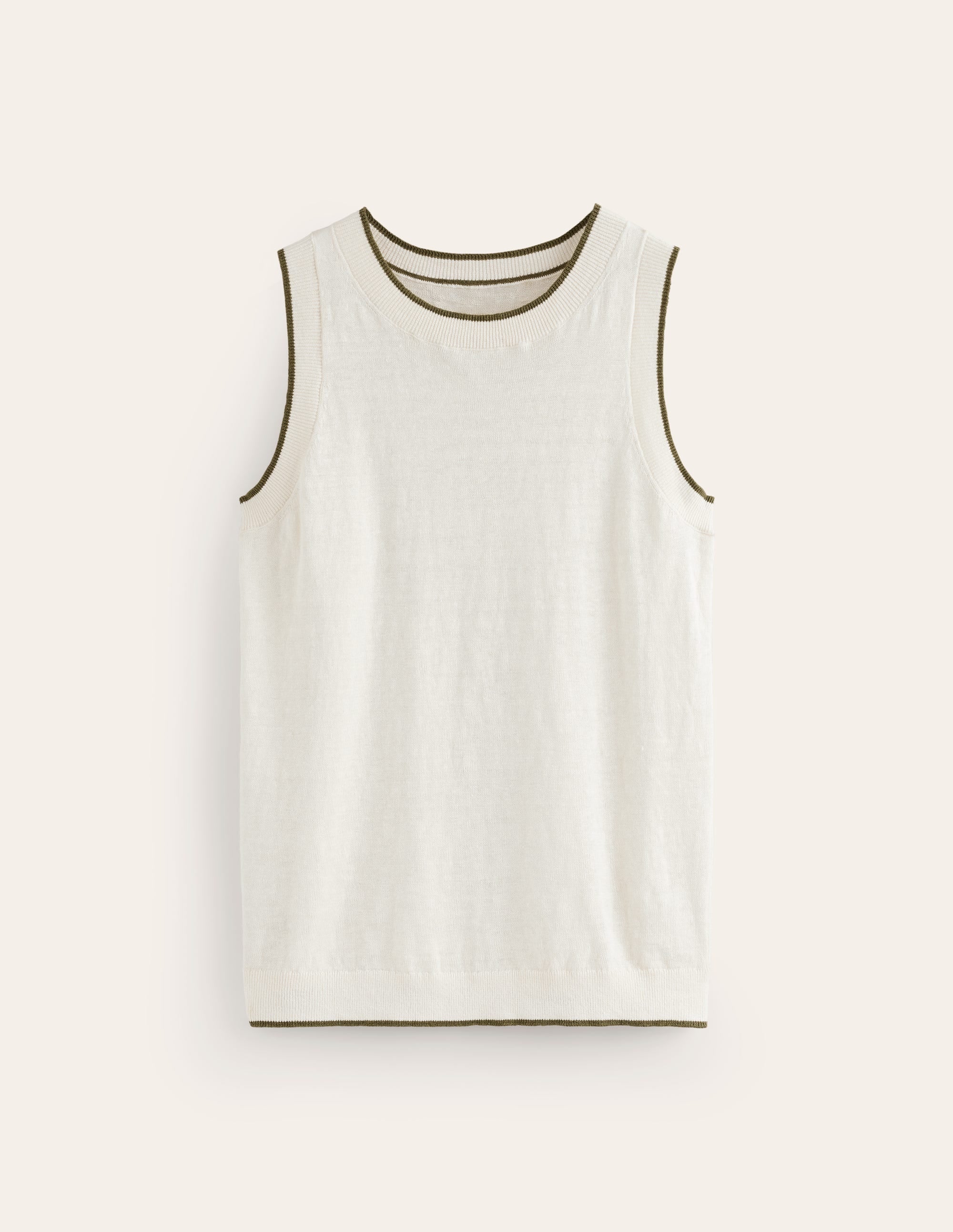 Maggie Linen Tank-Warm Ivory - Image 5