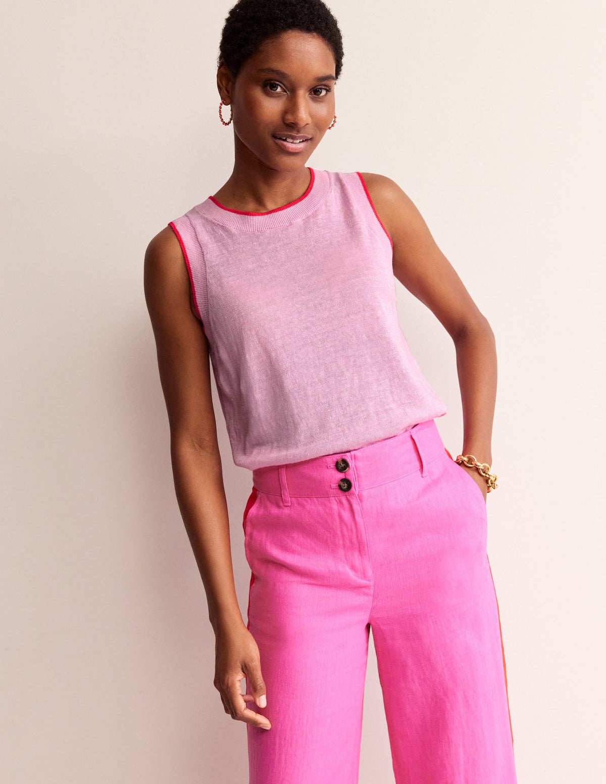 Maggie Linen Tank-Soft Peony Pink-4