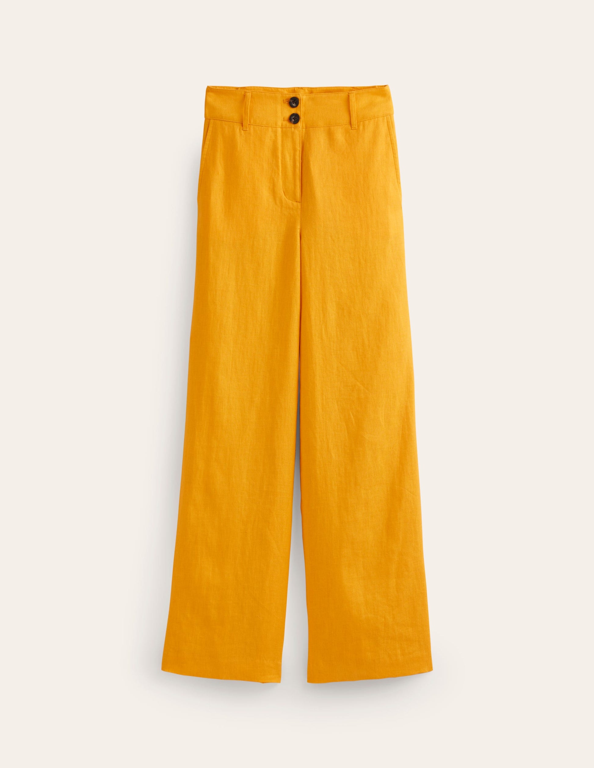 Pantalon Westbourne en lin-Doré artisanal-6