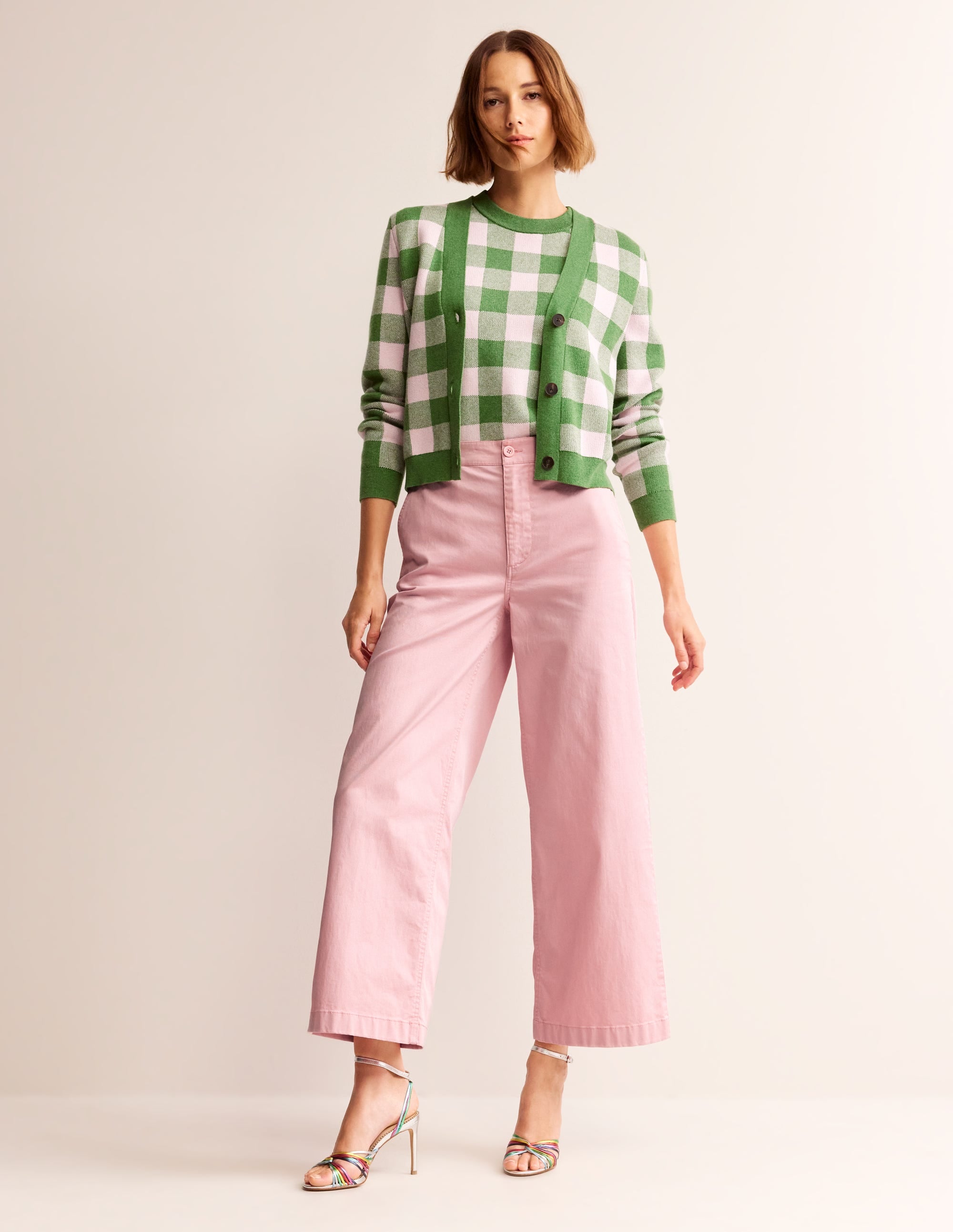 BARNSBURY CHINOHOSE MIT WEITEM BEIN-Rosé - Image 1