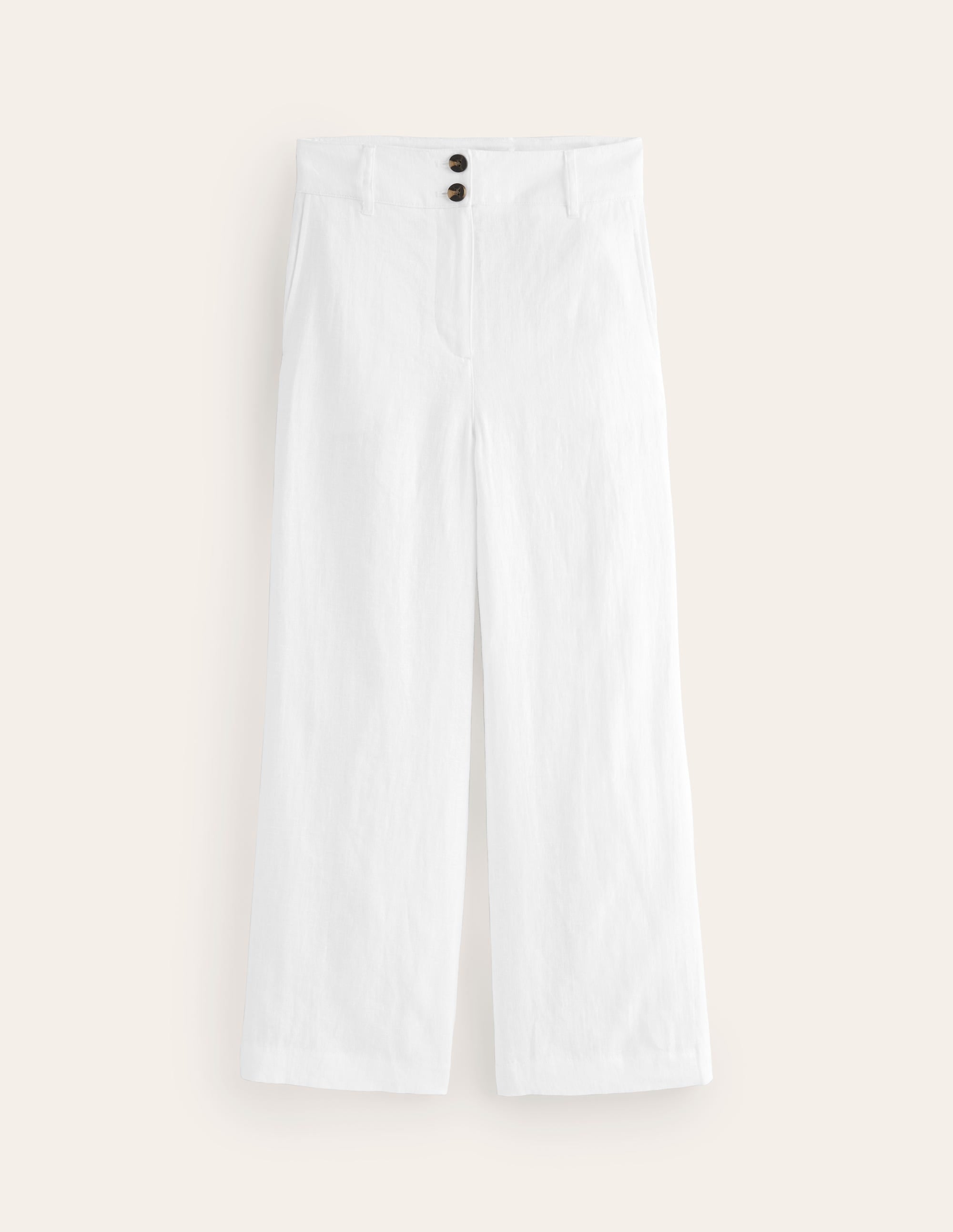 Westbourne Linen Crop Trousers-White - Image 5