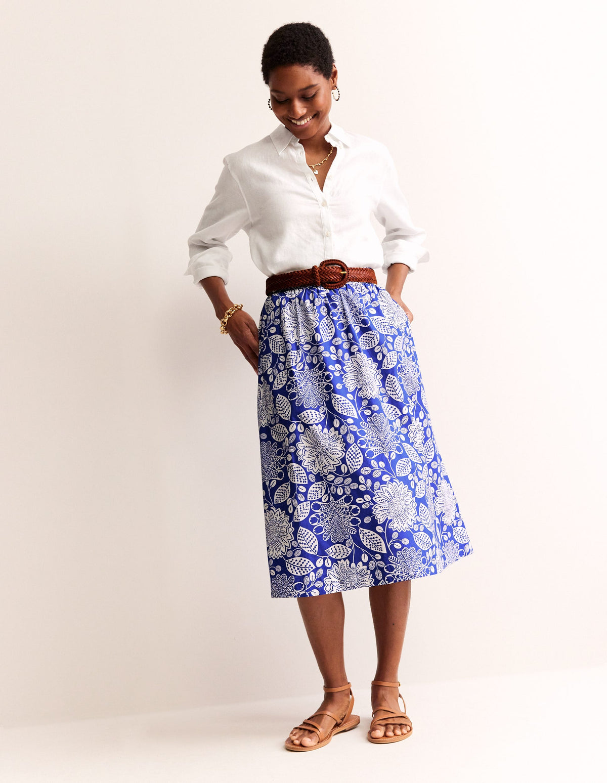 Hattie Midirock aus Popeline-Surf The Web, Gardenia Swirl - Image 1