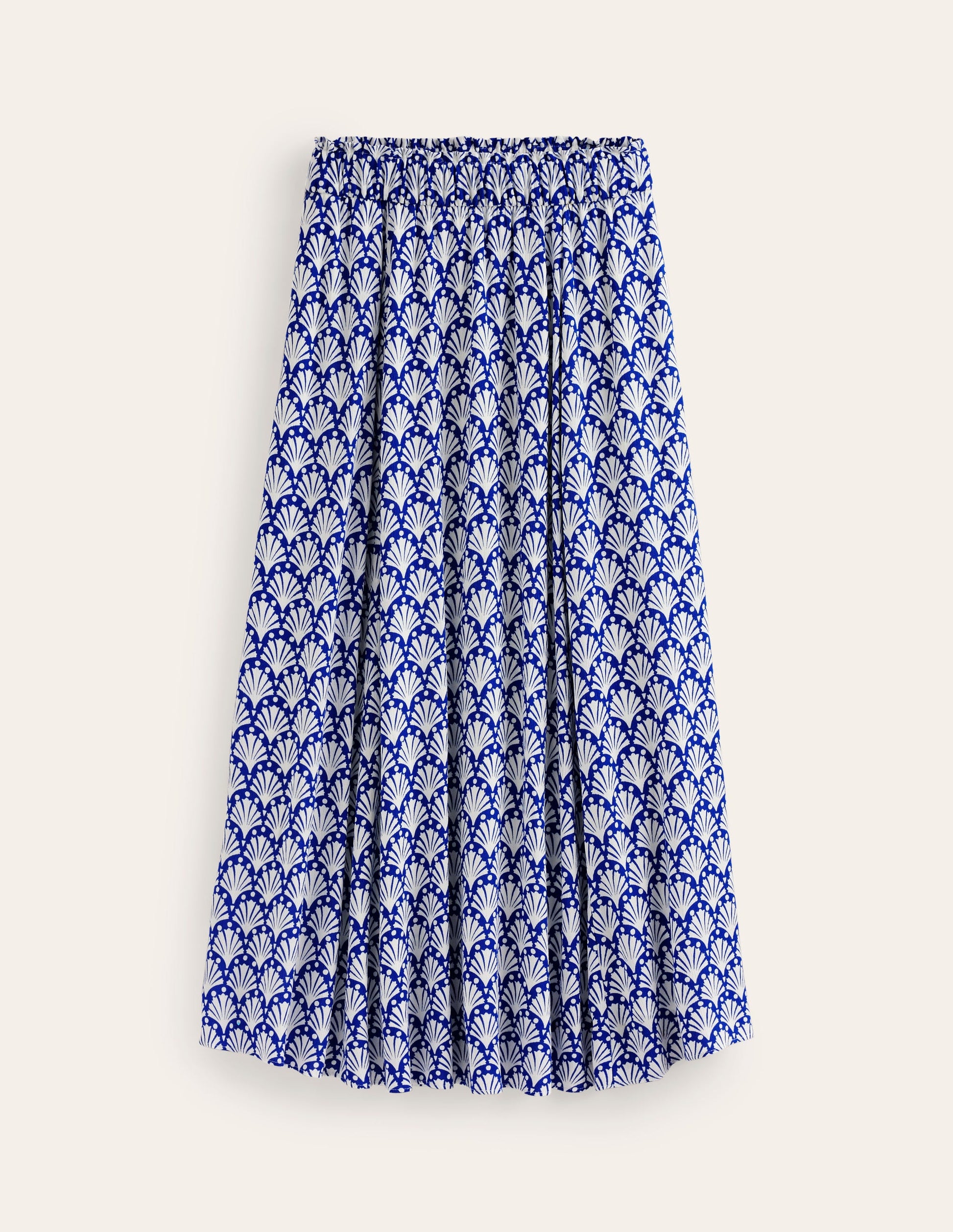 Crinkle Midi Skirt-Surf the Web, Ivory Shells-5
