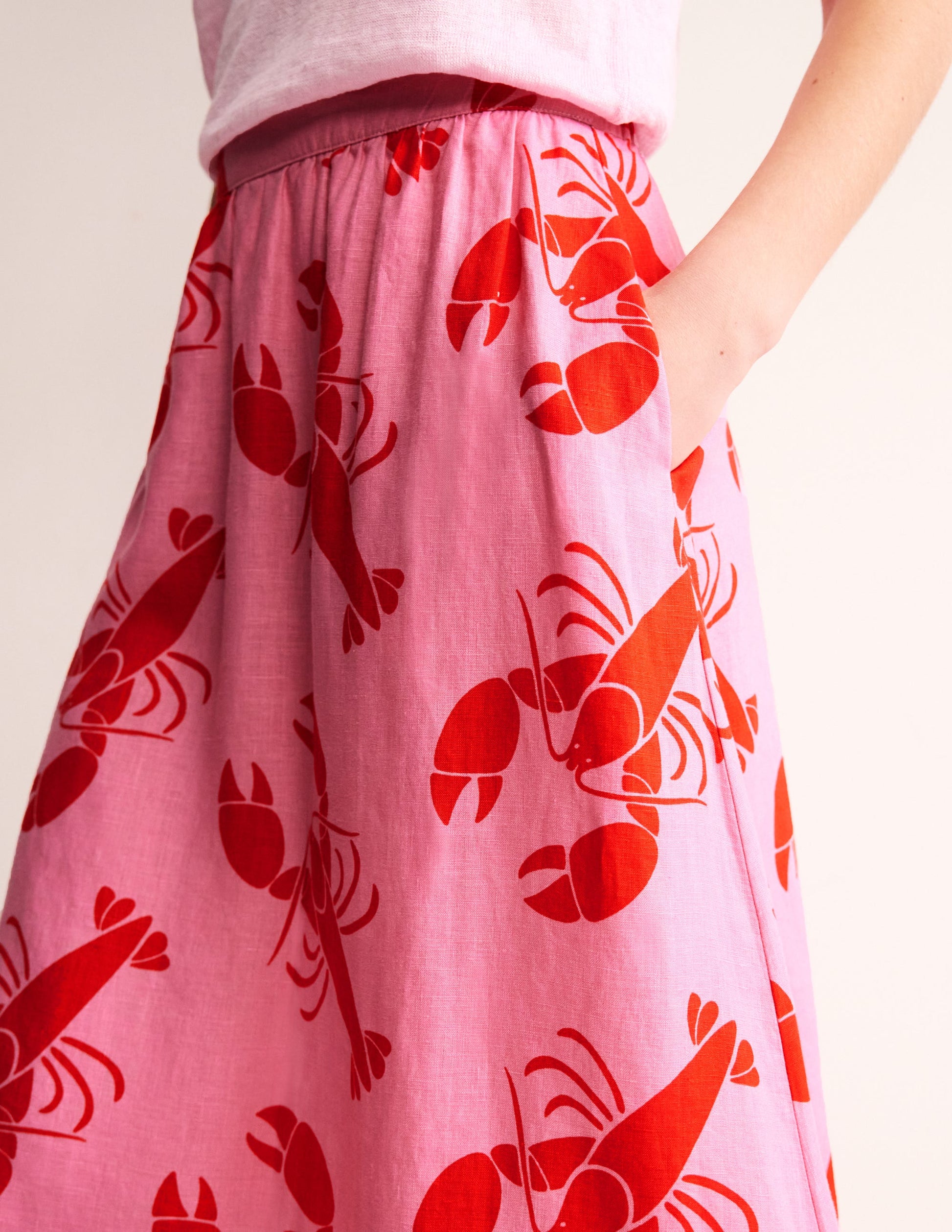 Florence Leinenrock-Kaschmir Rose, Hummer-2