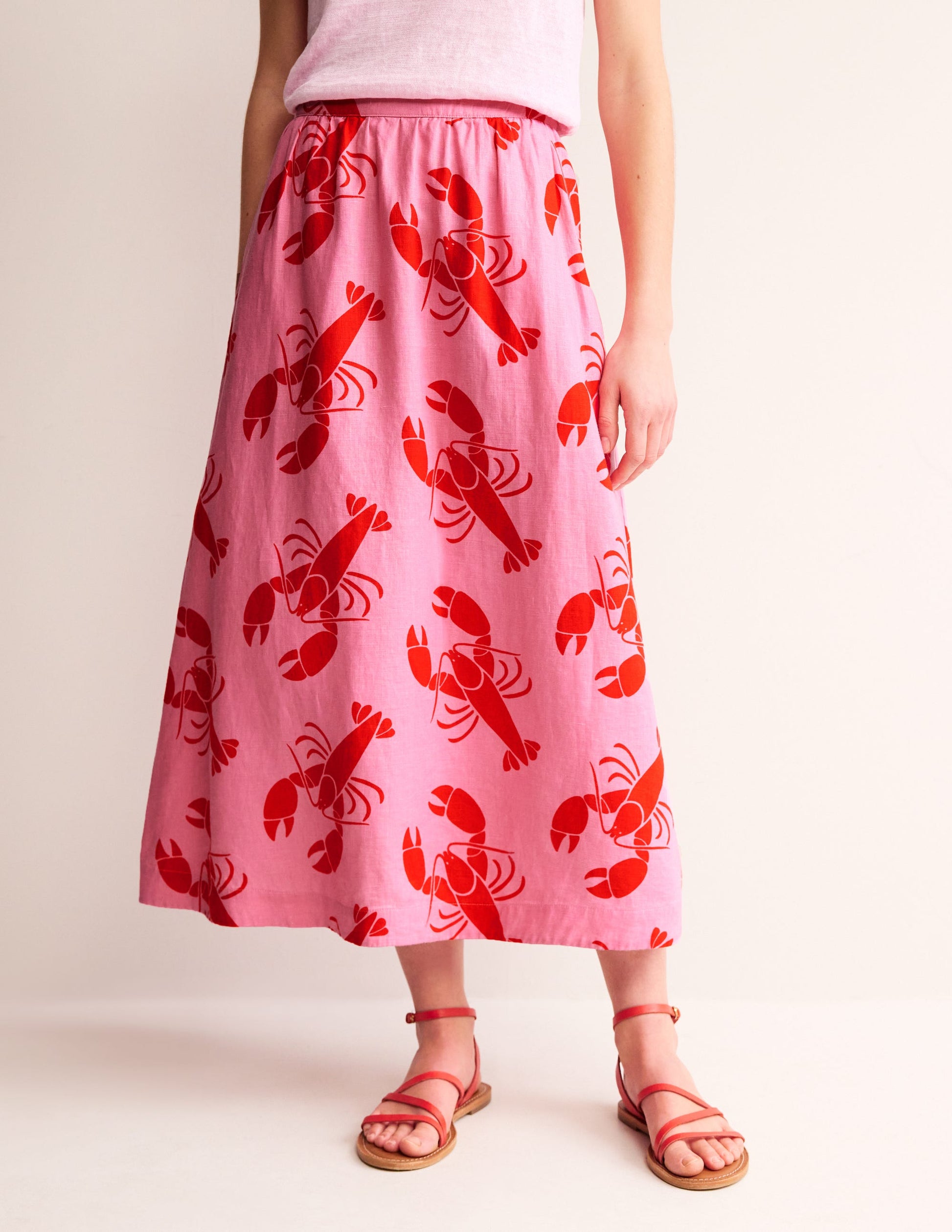 Florence Leinenrock-Kaschmir Rose, Hummer-4
