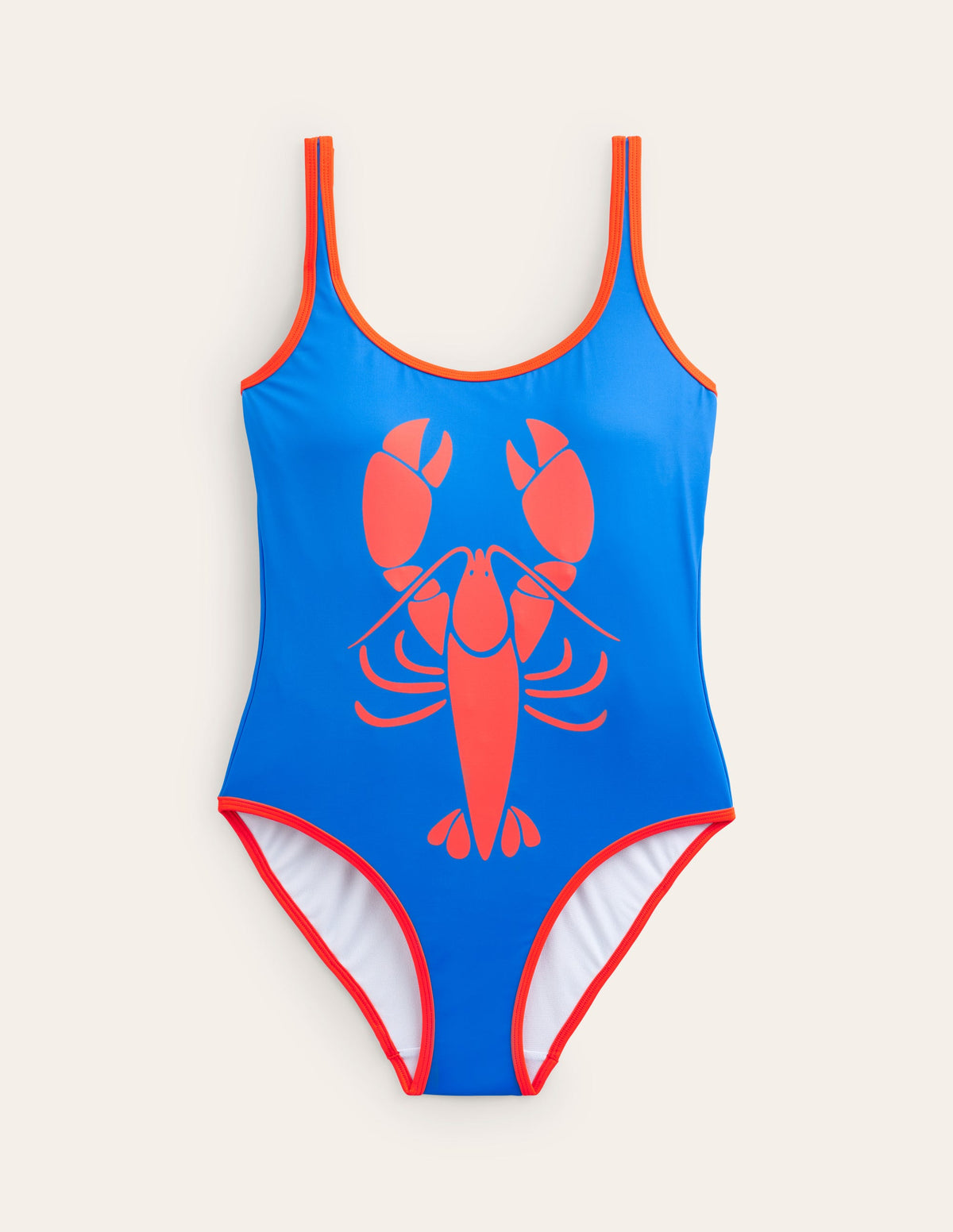Binding Scoop Swimsuit-Indigo Bunting, Lobster - Image 5