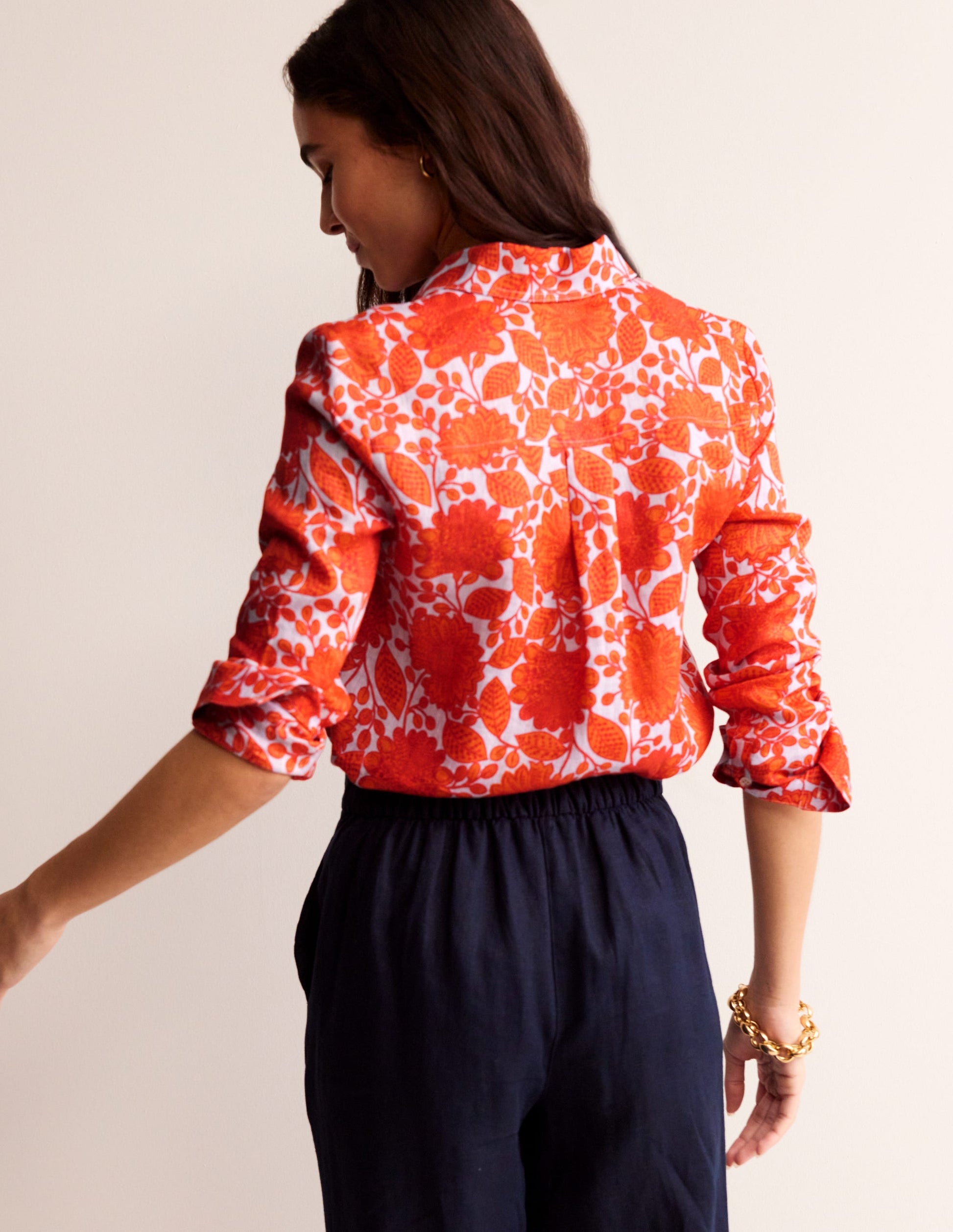 Sienna Leinenhemd-Feuerwerk, Gardenia Swirl-3