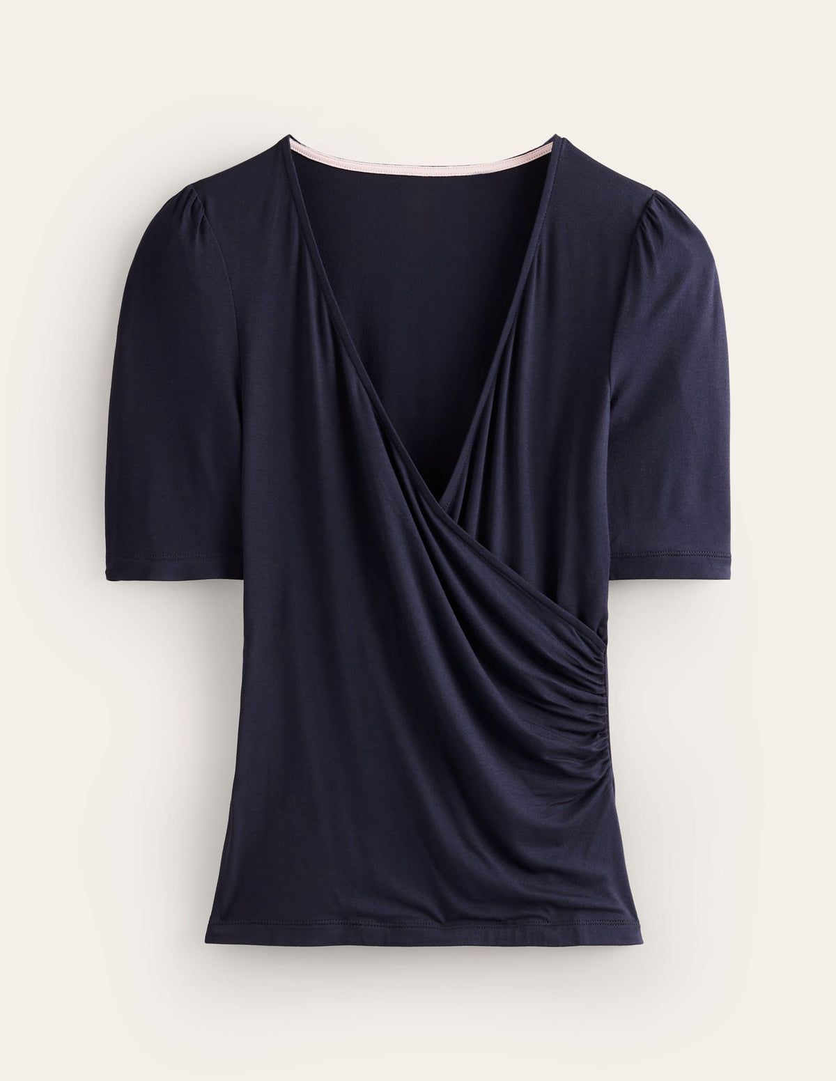 Top croisé en jersey-Bleu Marine, Petits Pois - Image 5