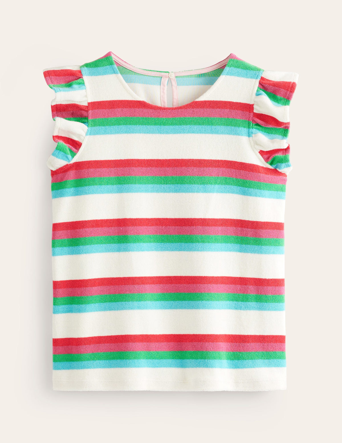 T-Shirt aus Frottee mit Rüschen-Naturweiß, Bunt - Image 5
