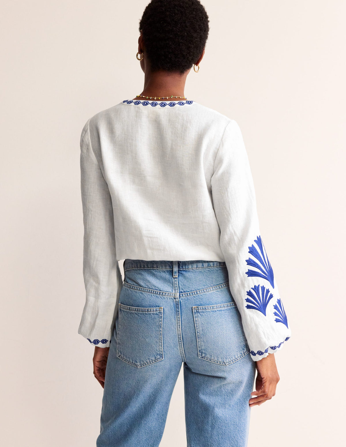 Bonnie Linen Top-Surf the Web, Shells - Image 3