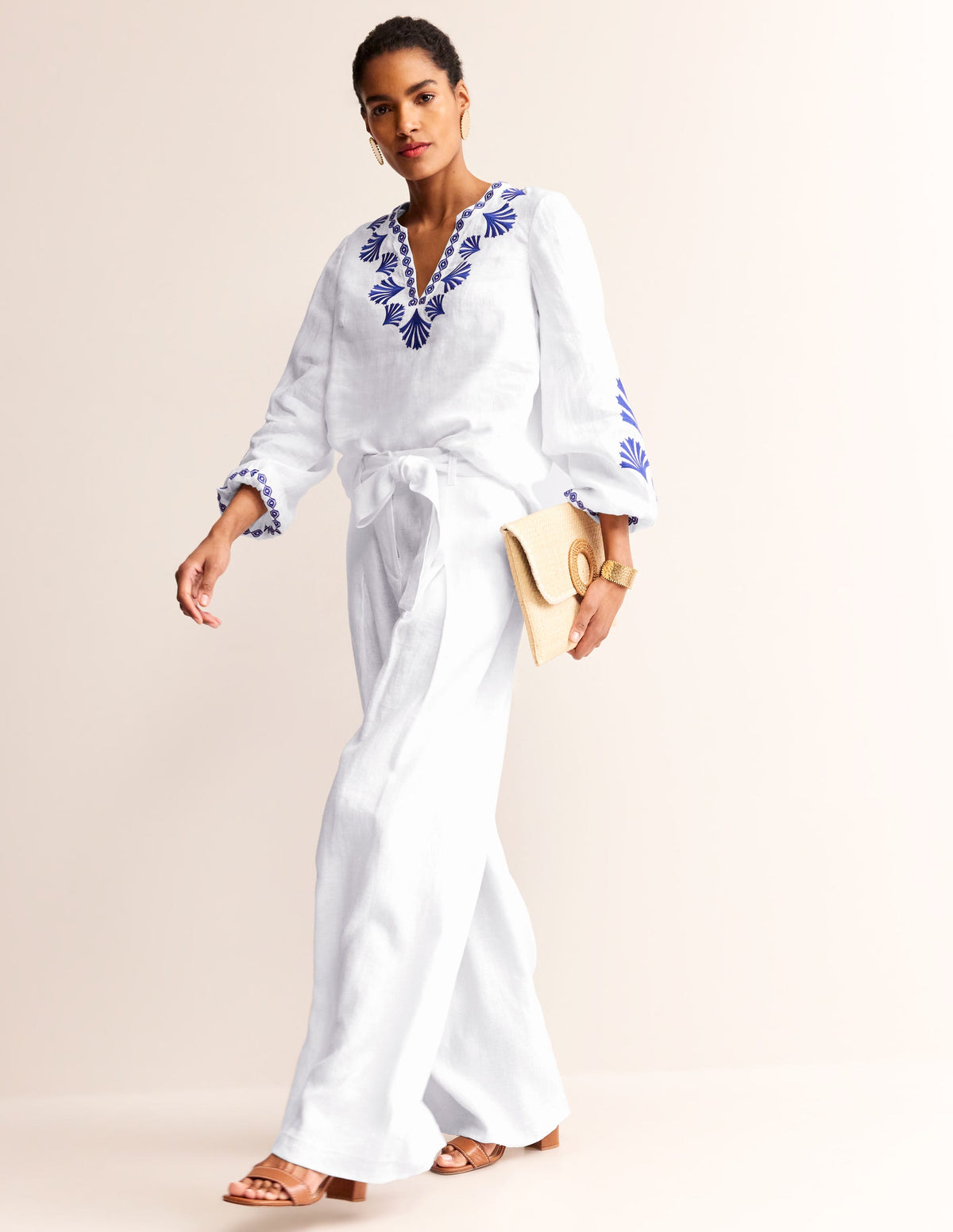 Bonnie Linen Top-Surf the Web, Shells - Image 6