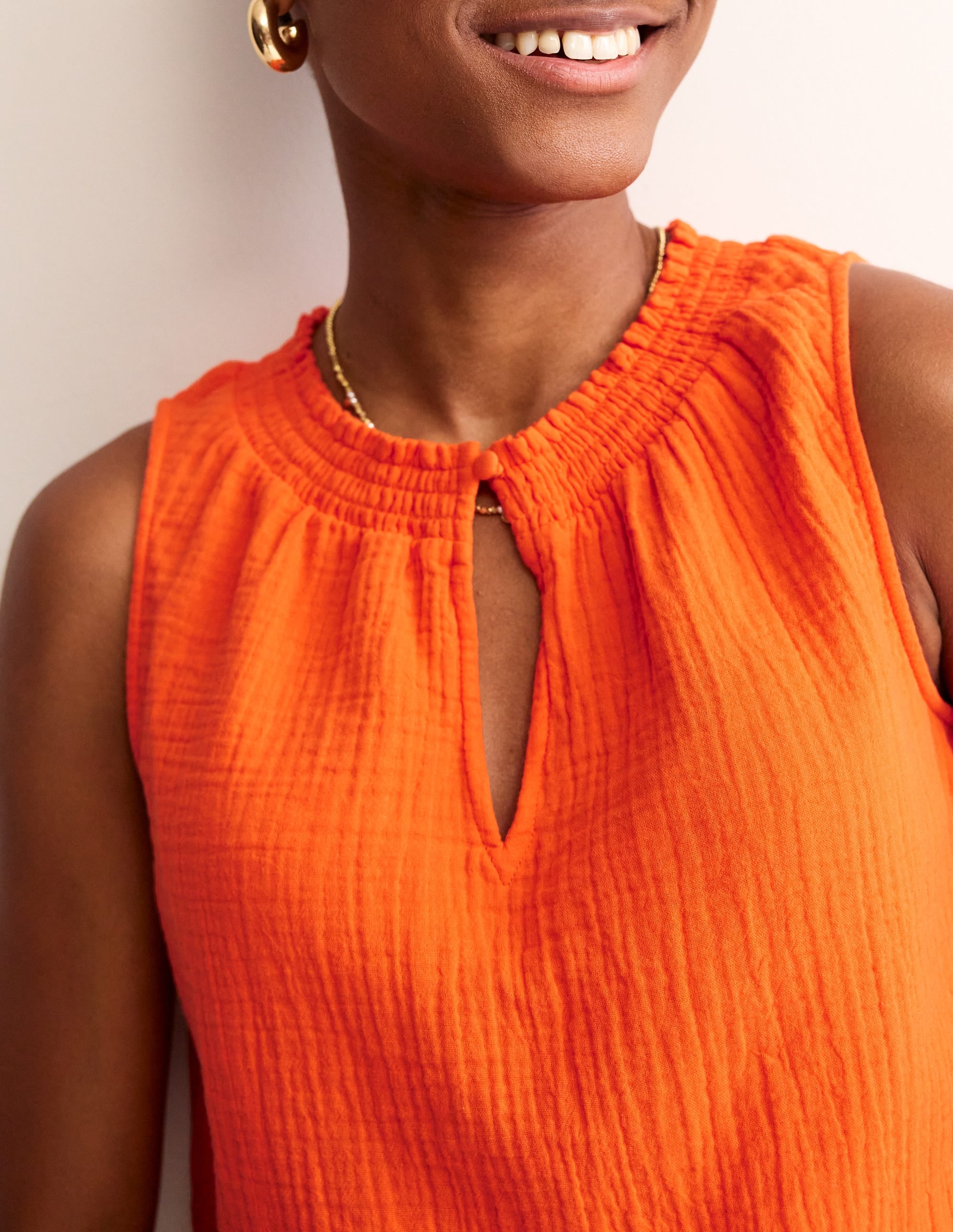Top Georgia double-étoffe-Orange mandarine - Image 2