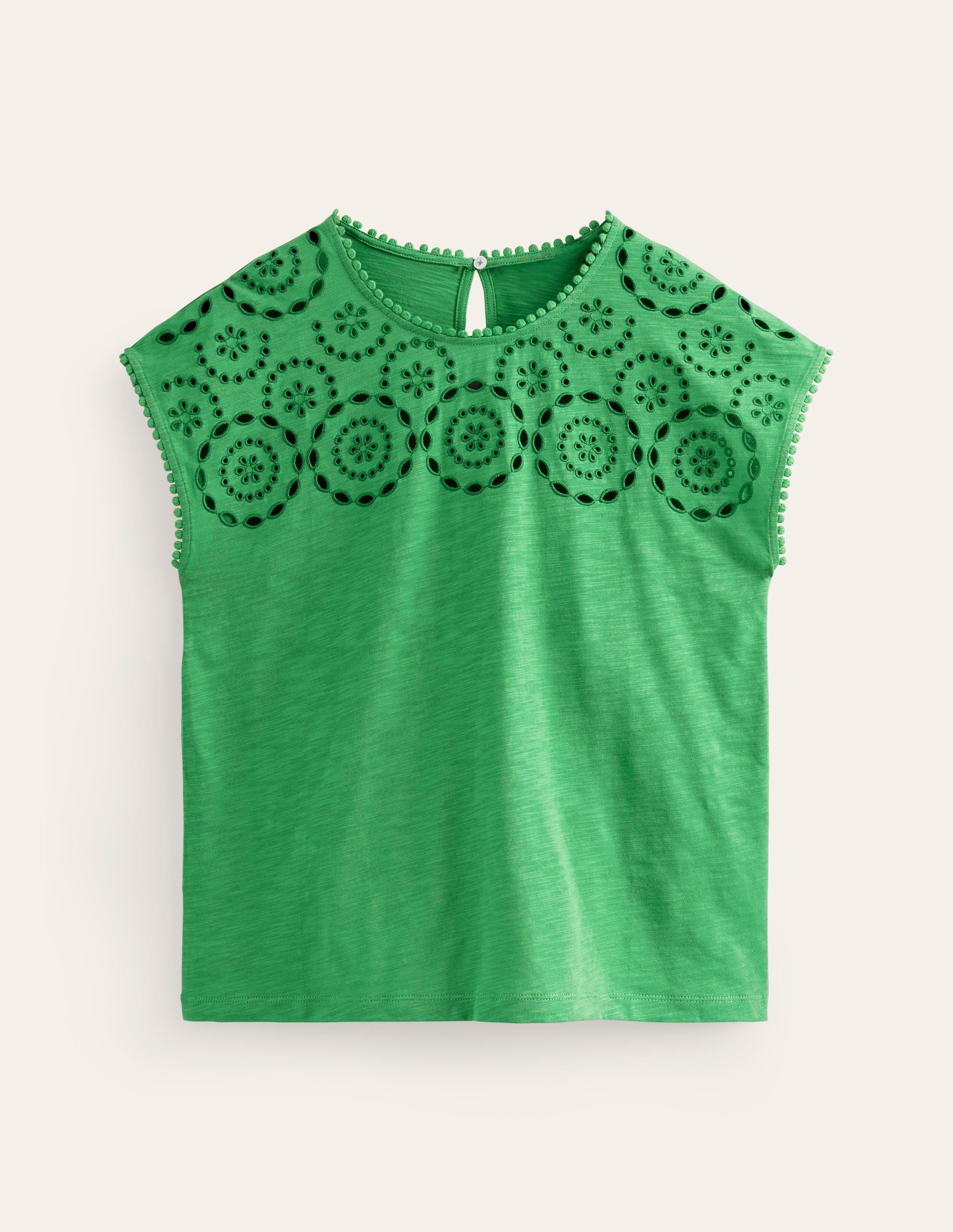Sasha T-Shirt mit Stickerei-Kelly Grün - Image 5