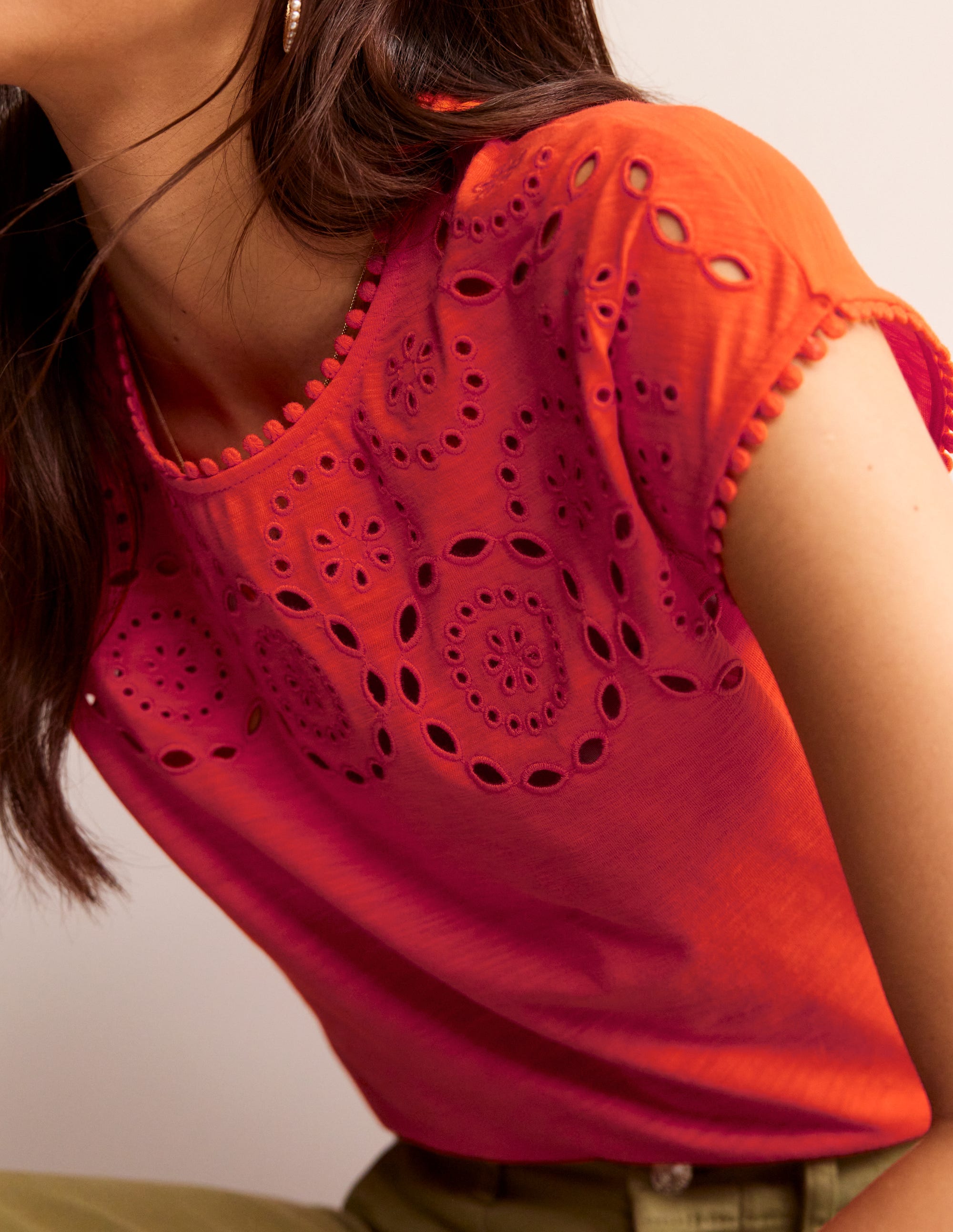 Sasha T-Shirt mit Stickerei-Mandarinenorange - Image 2