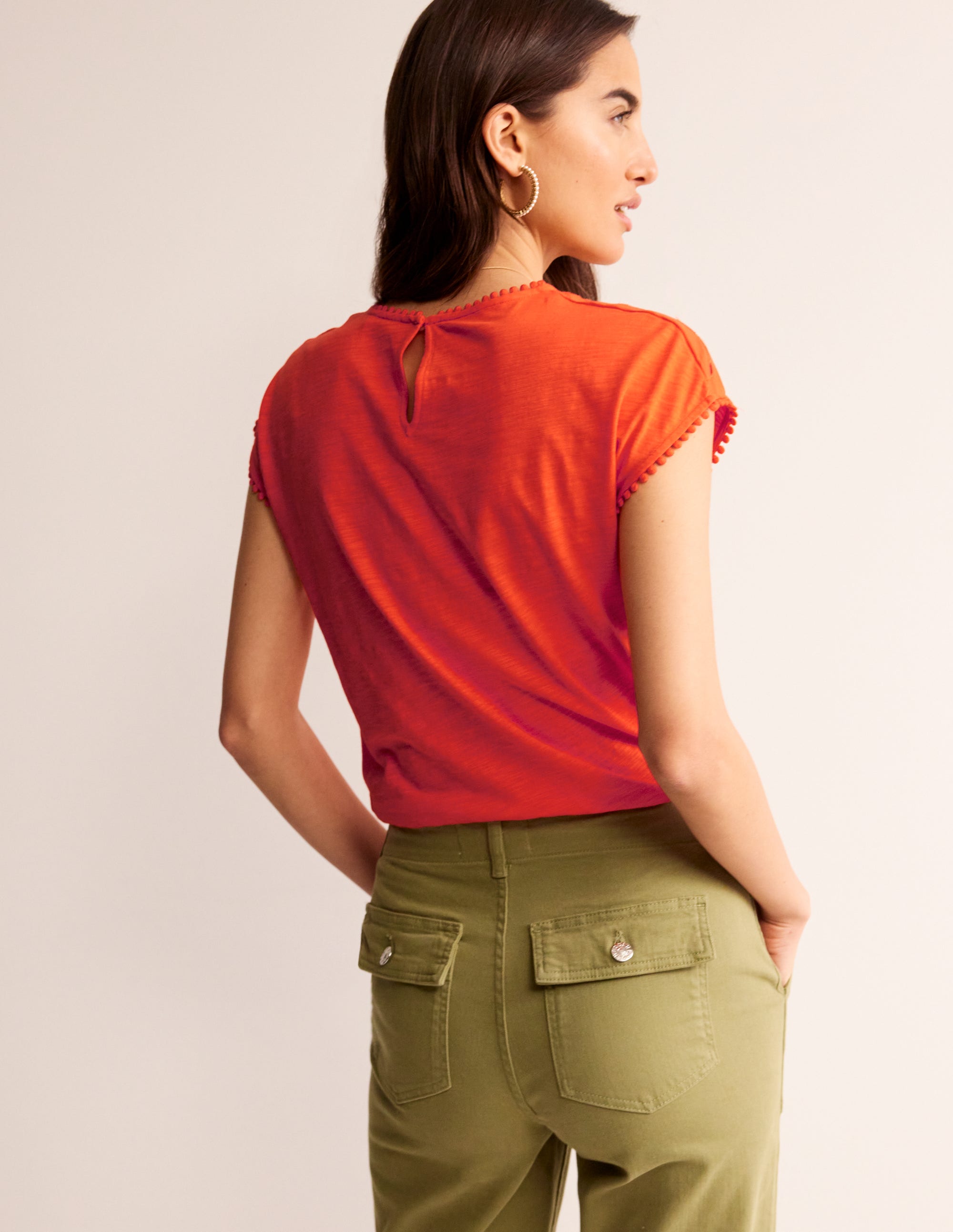 Sasha T-Shirt mit Stickerei-Mandarinenorange - Image 3