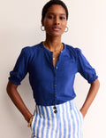 Dolly Jerseyhemd mit Puffärmeln-Marineblau Pfingstrose