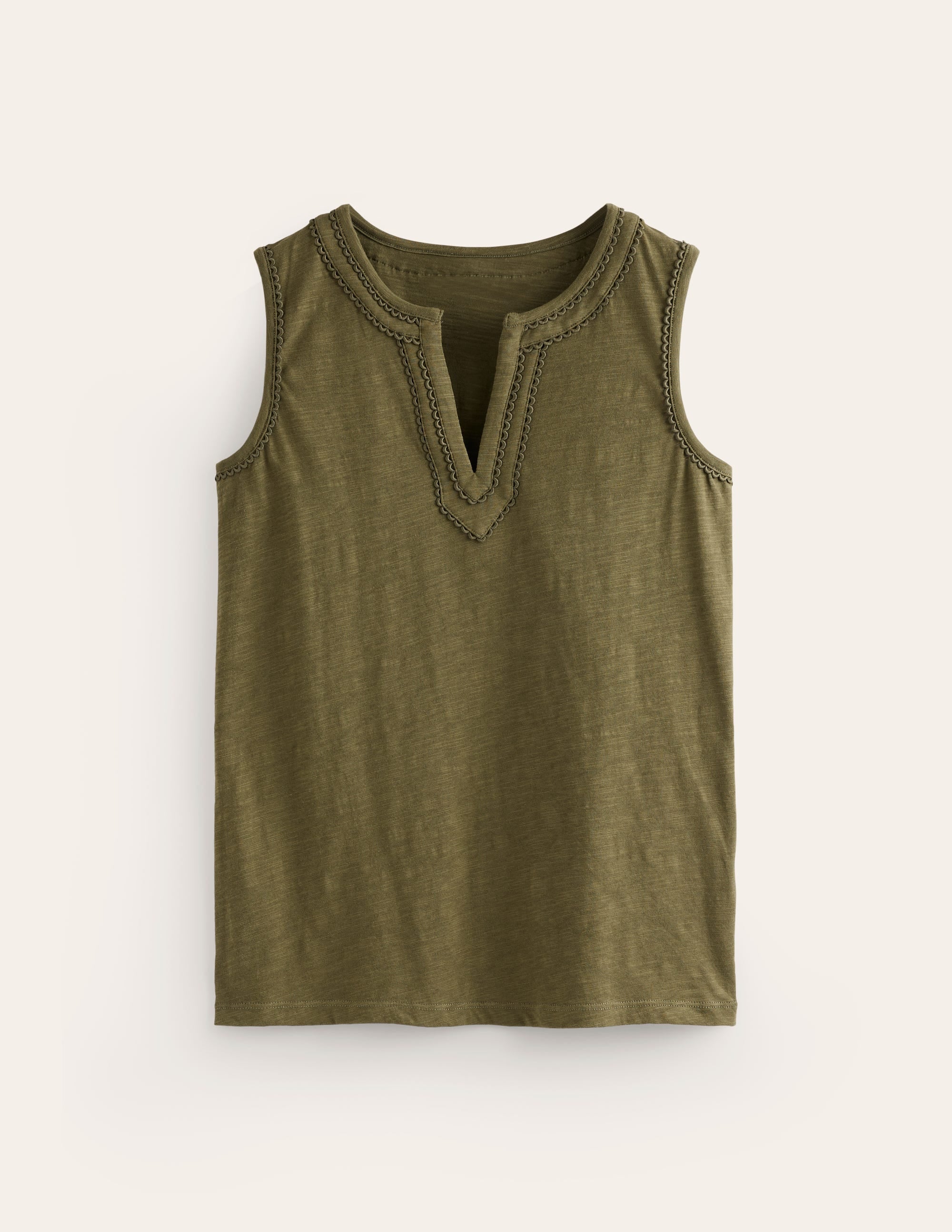 Tanktop mit Pompon-Besatz-Winter Moos - Image 5