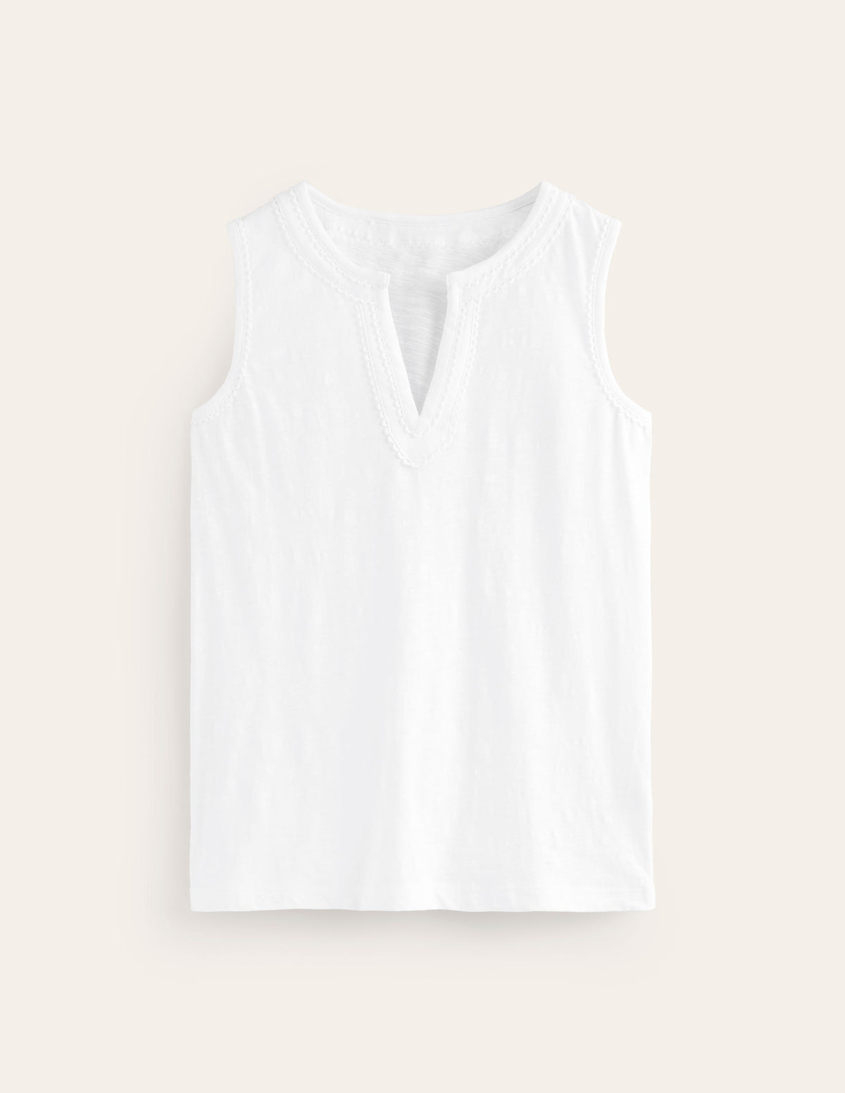Tanktop mit Pompon-Besatz-Weiß - Image 5