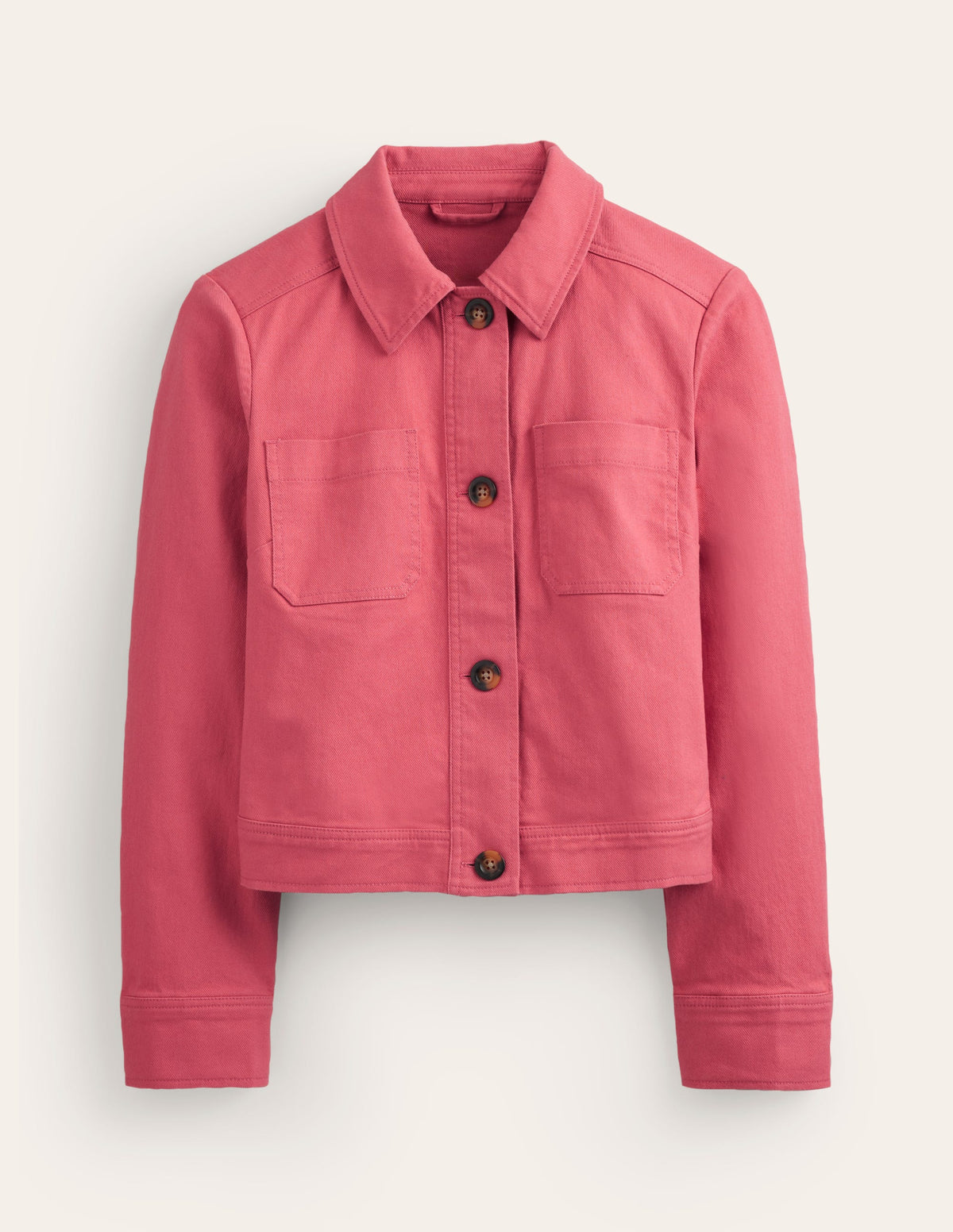 Casual Crop Jacket-Pink-5